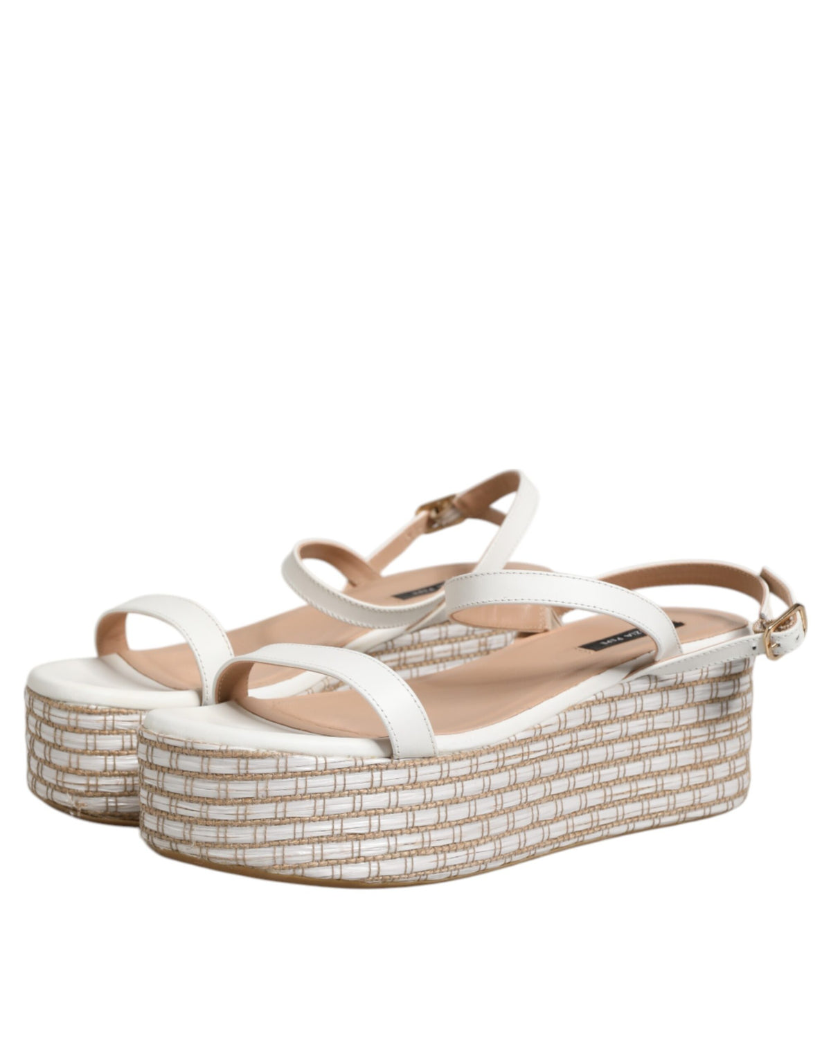 Sandales Espadrilles Blancs avec Bride de Cheville