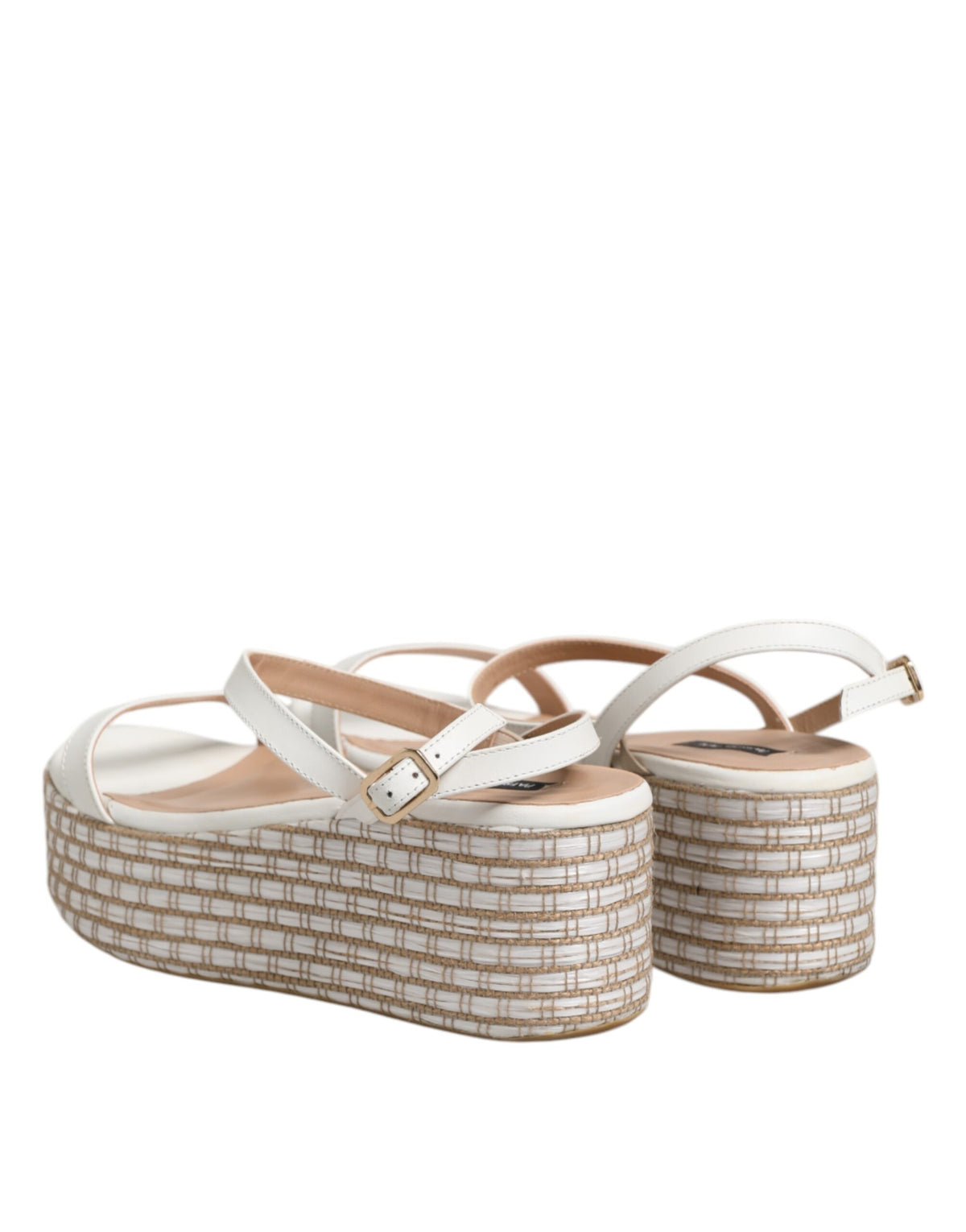 Sandales Espadrilles Blancs avec Bride de Cheville