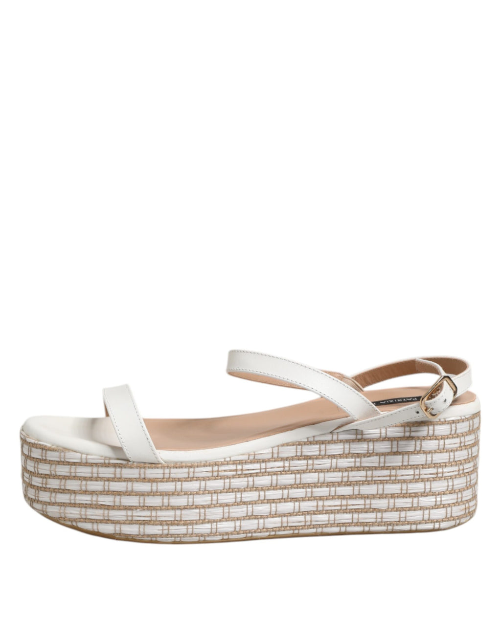 Sandales Espadrilles Blancs avec Bride de Cheville