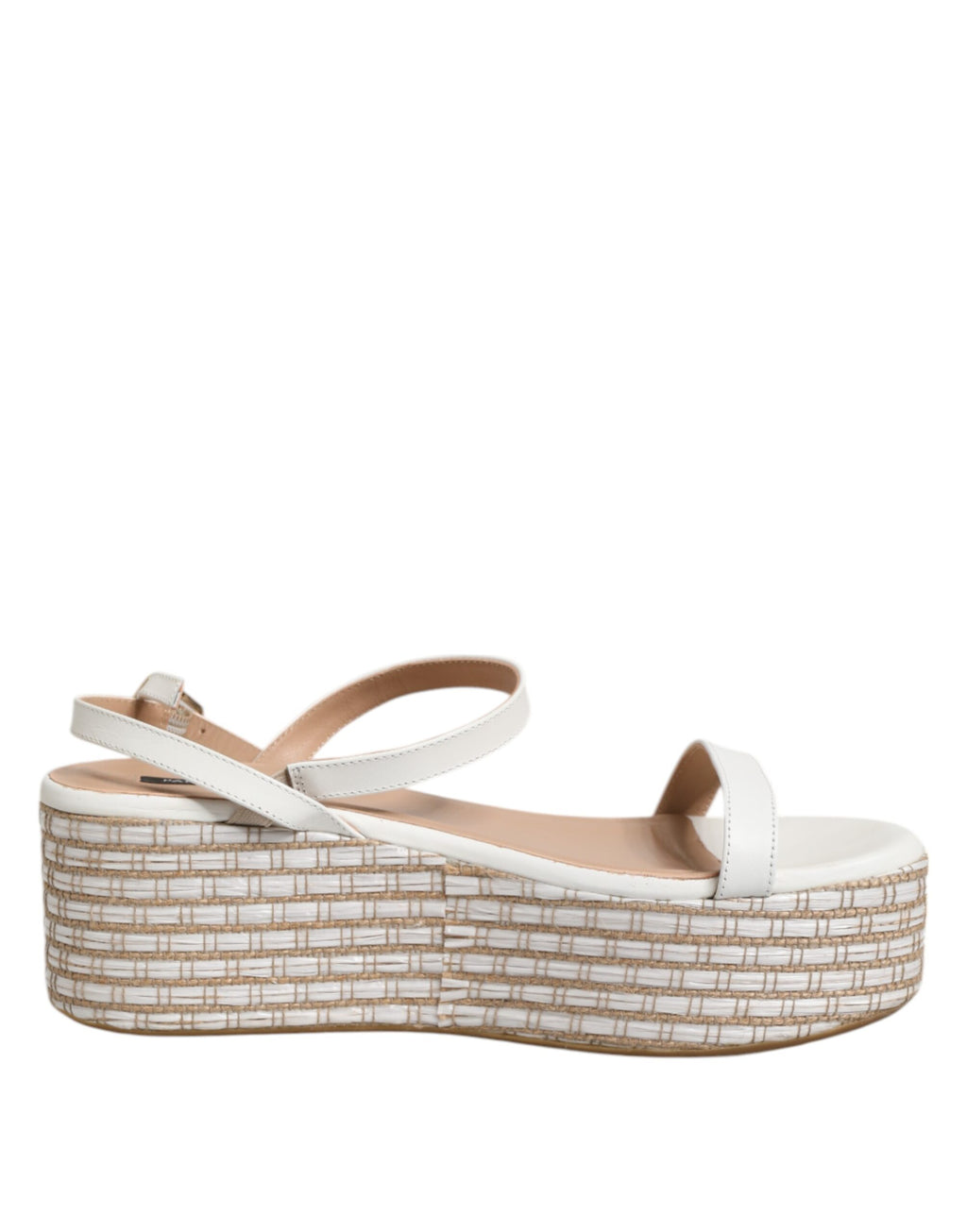 Sandales Espadrilles Blancs avec Bride de Cheville