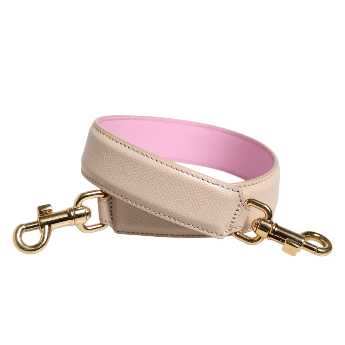 Beige Pink Leather Handbag Accessory Shoulder Strap