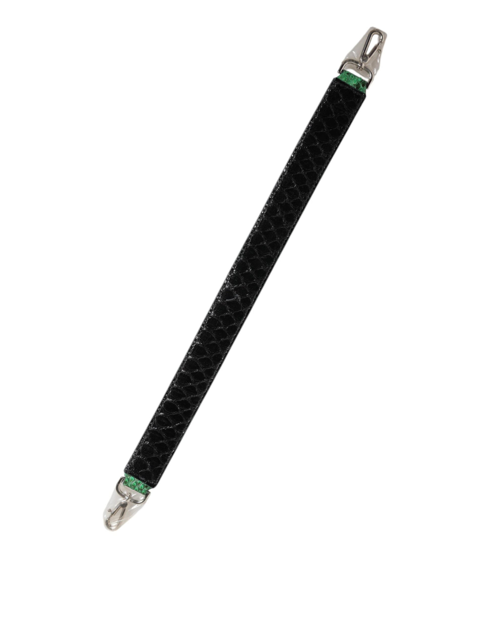 Black Green Exotic Leather Bag Shoulder Strap