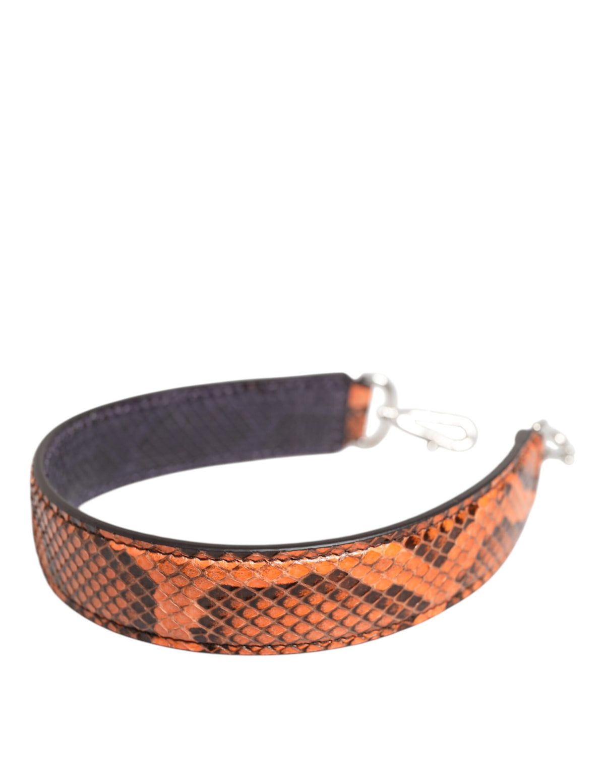 Orange Exotic Leather Bag Shoulder Strap