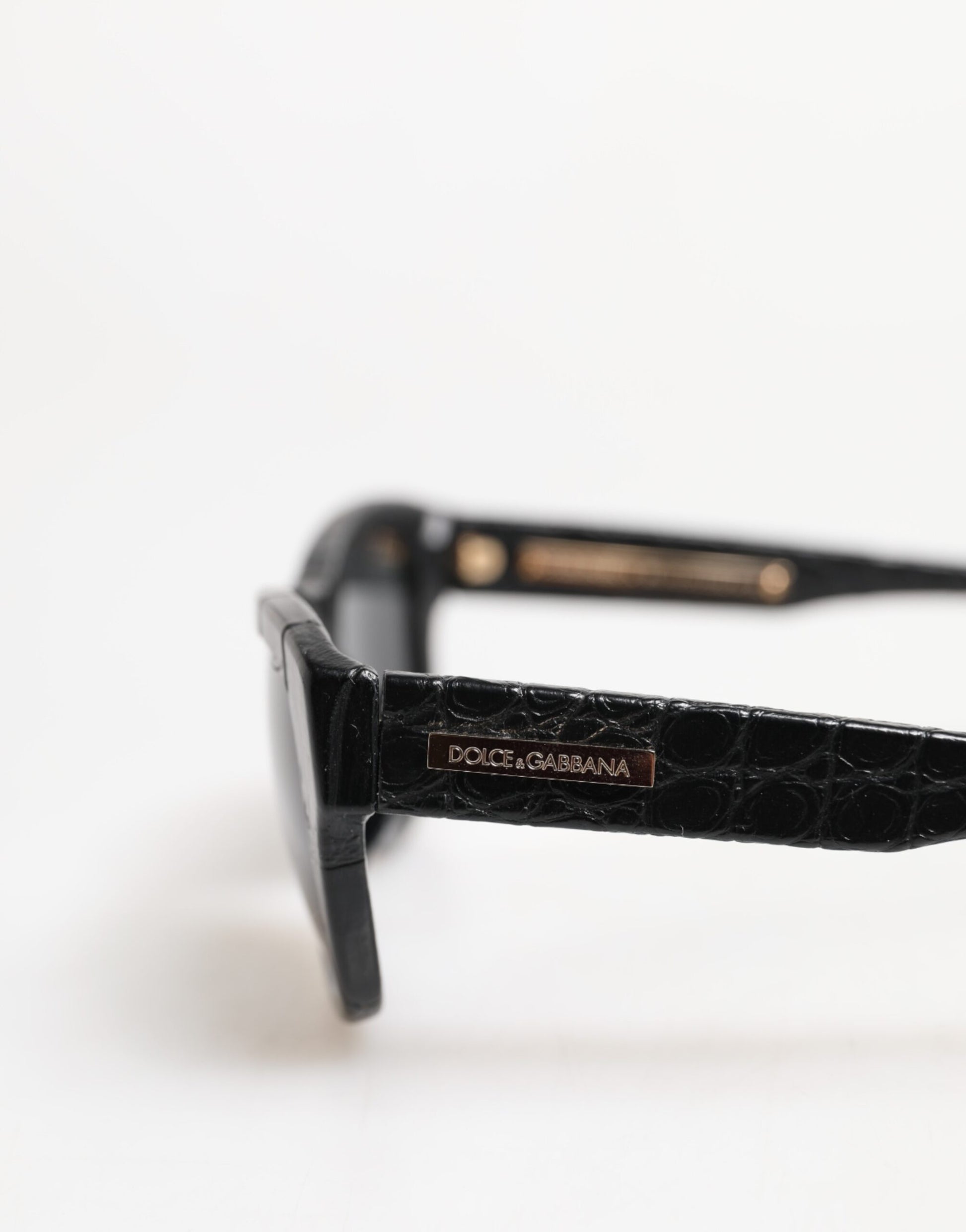 Black Leather Frame DG4177 Tinted Lens Sunglasses