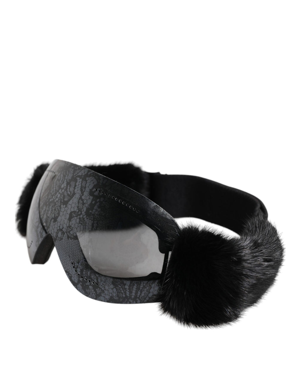 Black Bi0759 Lace Mirrored Ski Goggles Mask Sunglasses