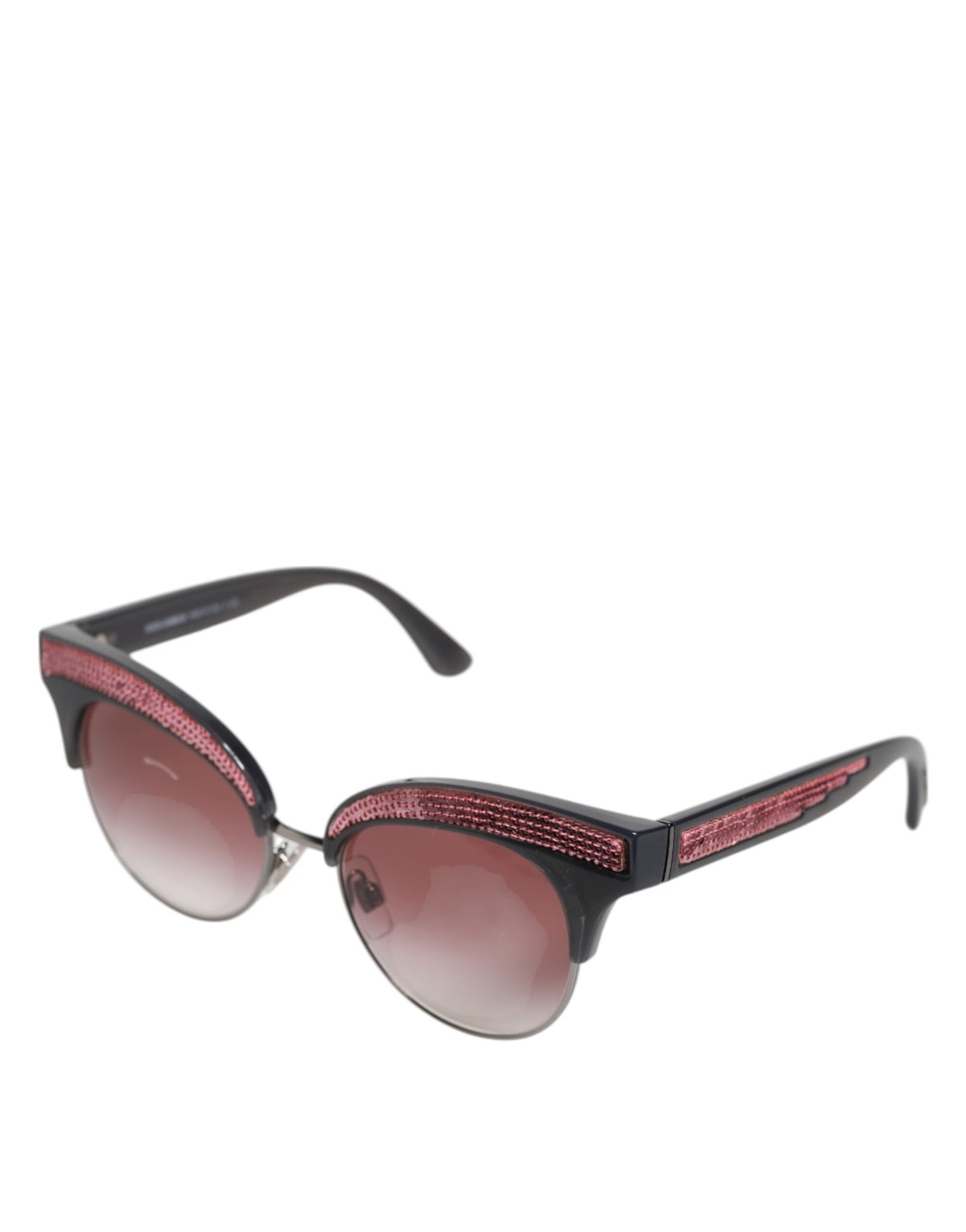 Black Pink Mirrored Cat Eye DG6109 Sequined Sunglasses