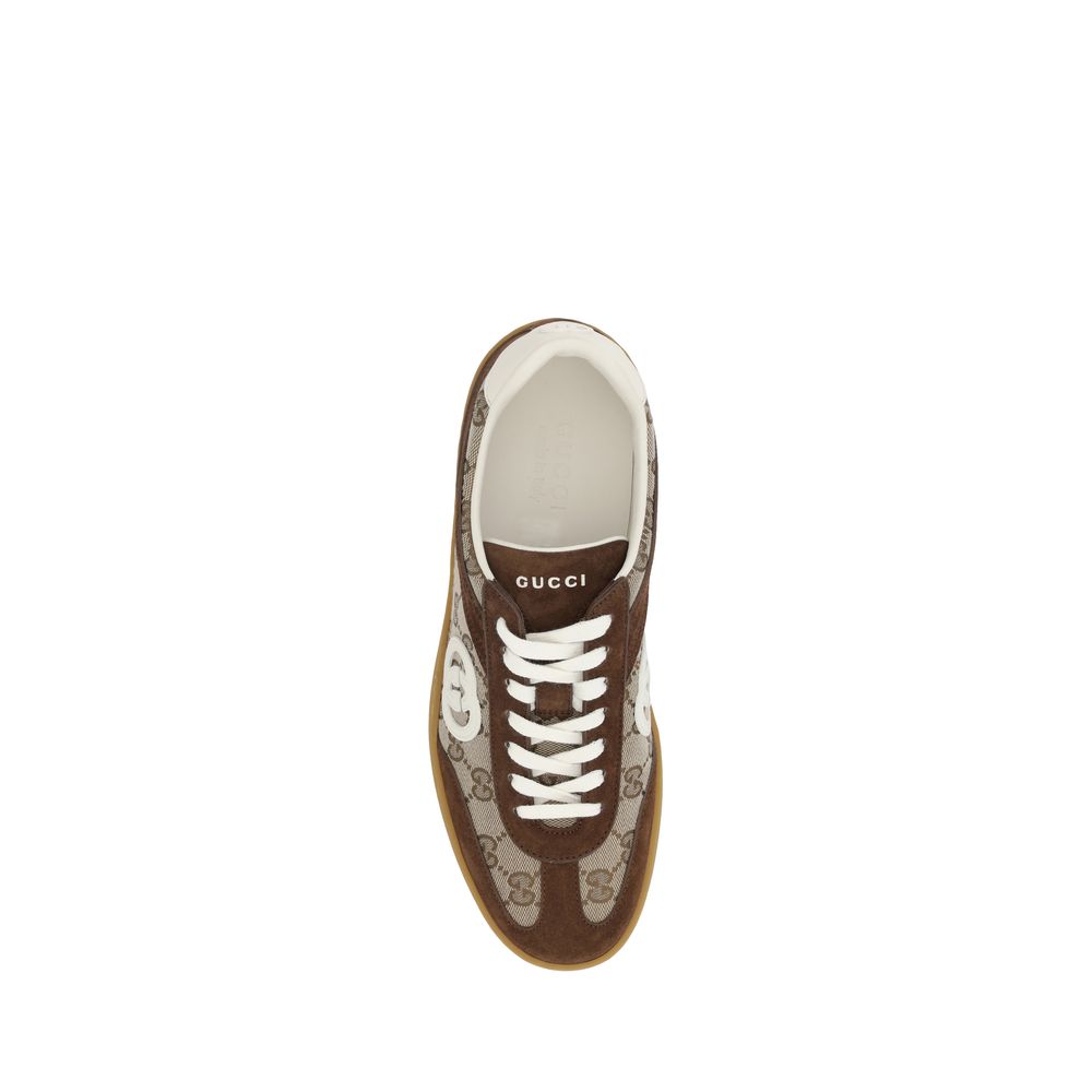 Brown Fabric Low Top Sneakers