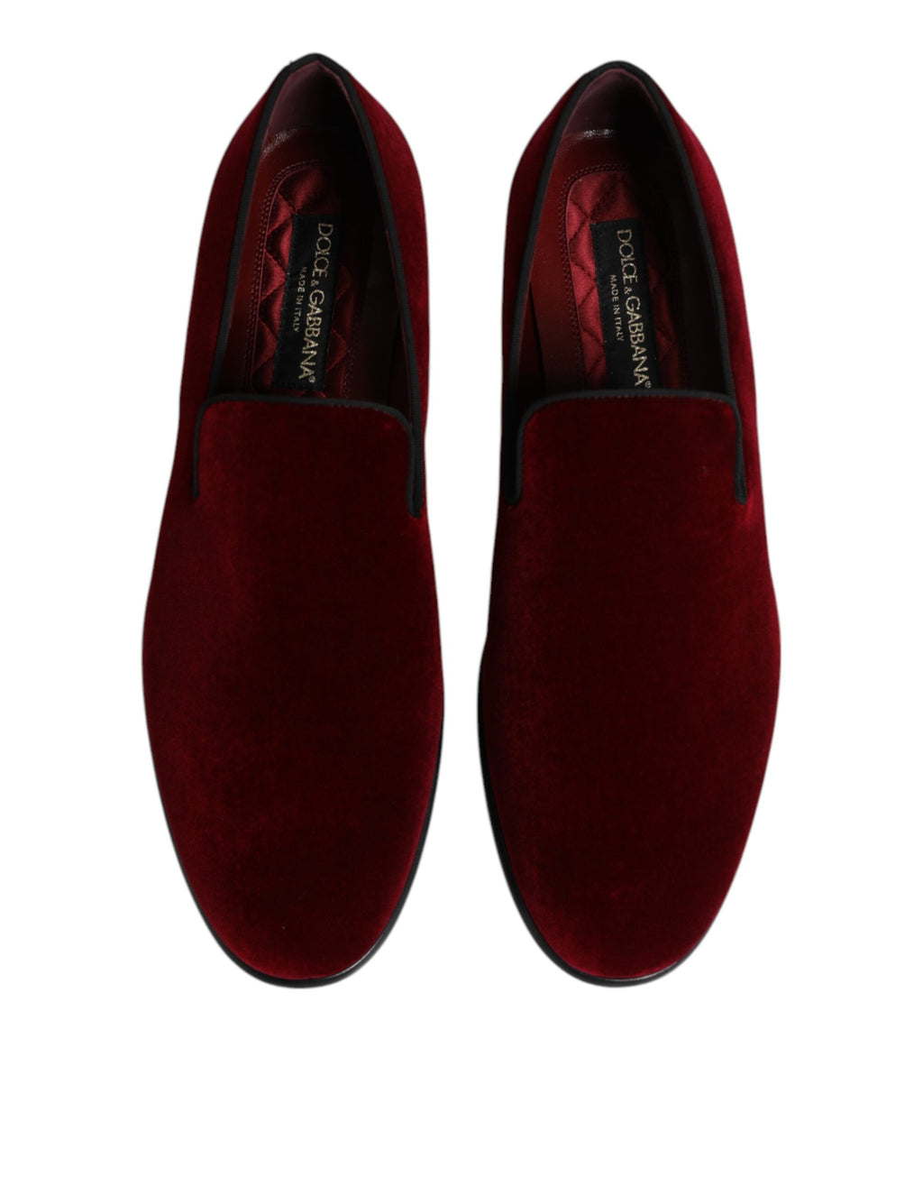 Chaussures habillées plates en velours de coton rouge, à enfiler.