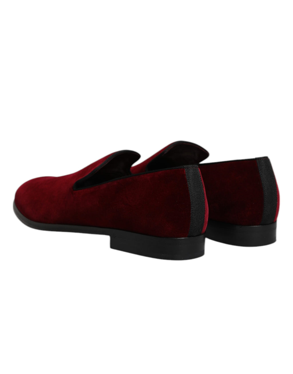 Chaussures habillées plates en velours de coton rouge, à enfiler.
