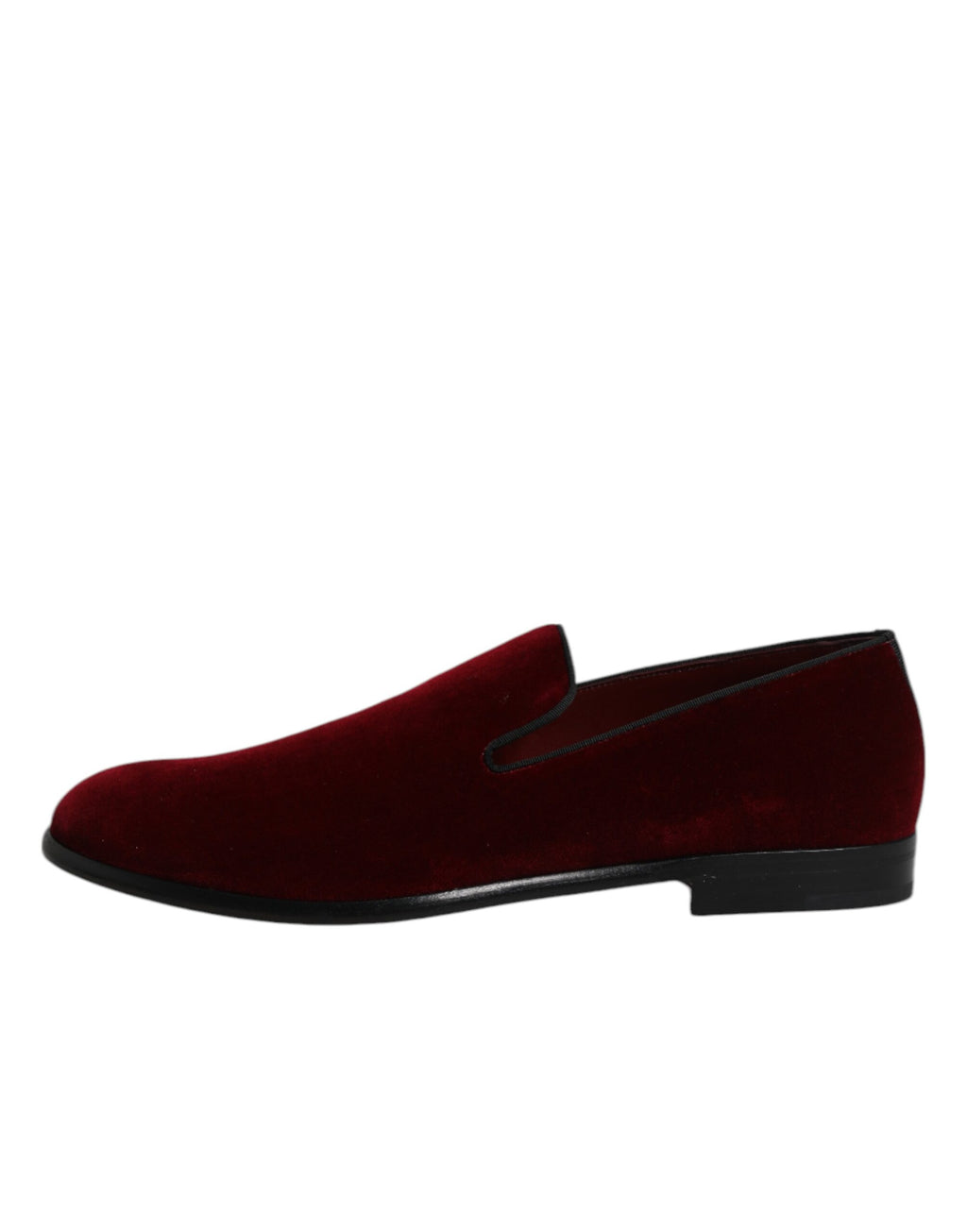Chaussures habillées plates en velours de coton rouge, à enfiler.