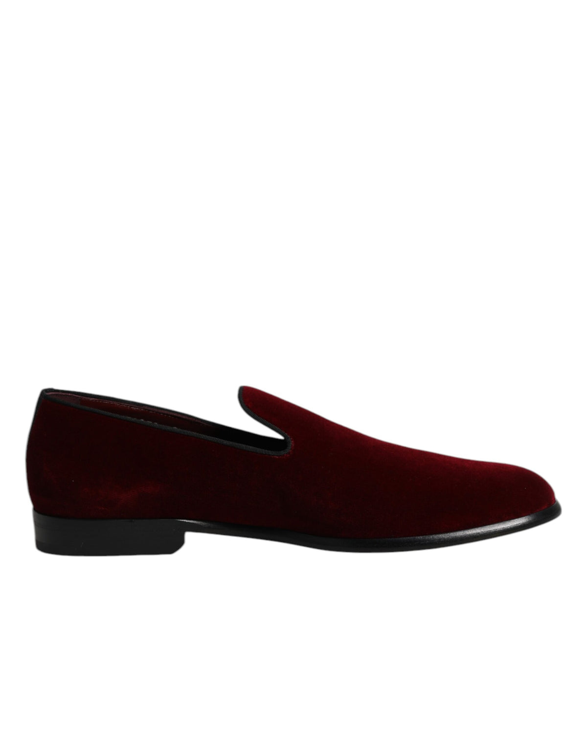 Chaussures habillées plates en velours de coton rouge, à enfiler.