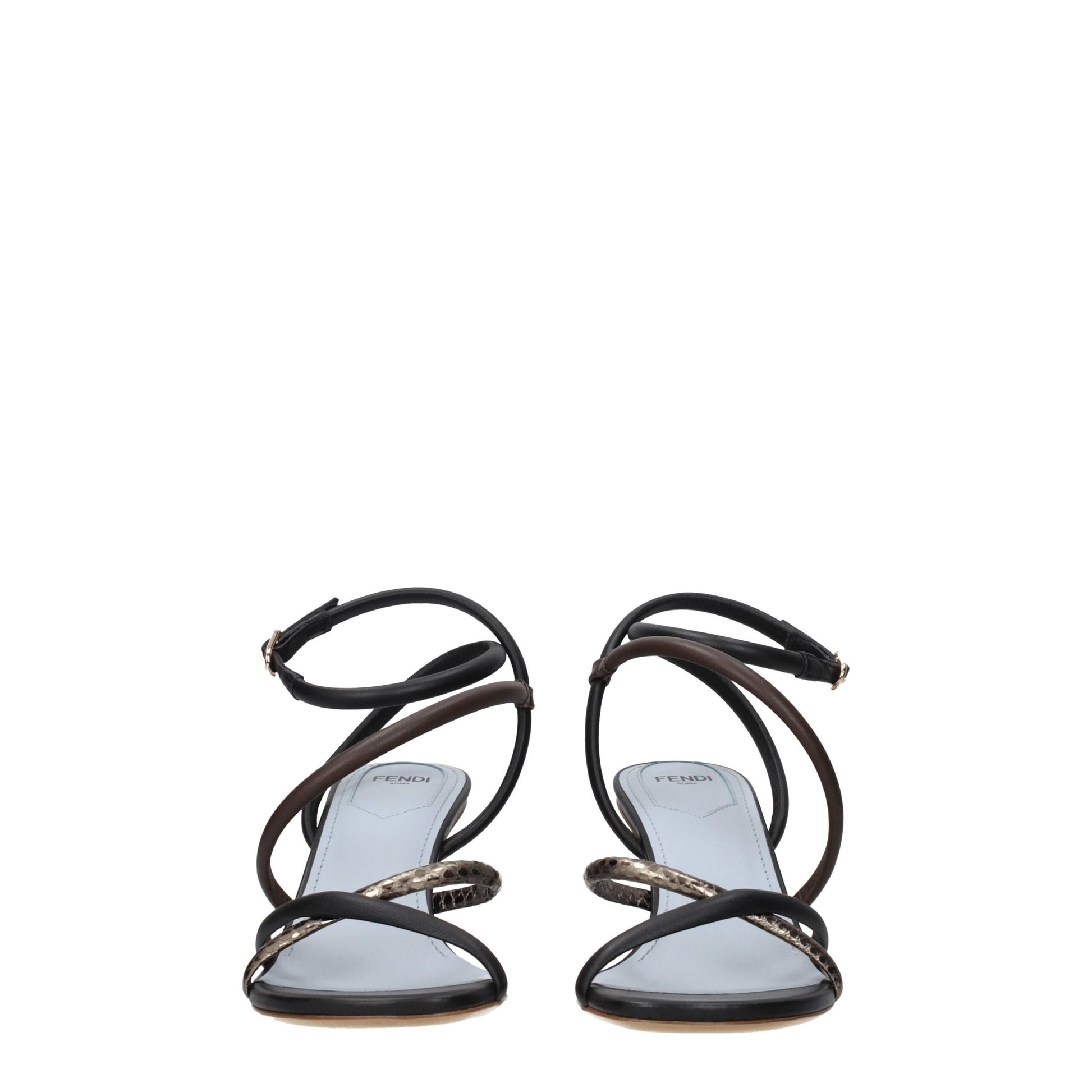 Multicolor Leather Flat Sandals