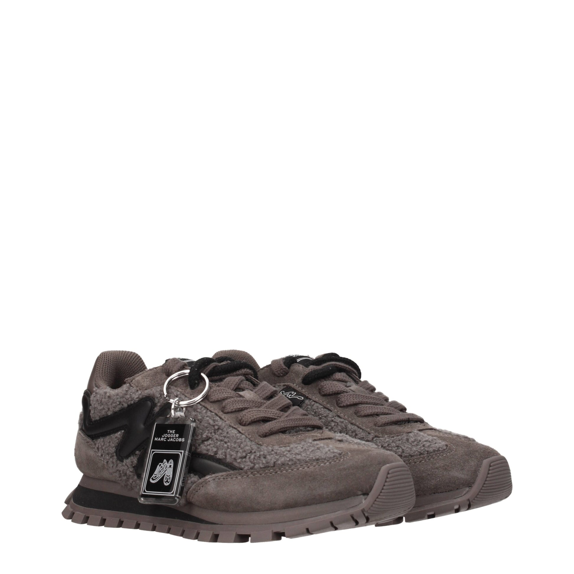 Gray Fur Chunky Sneakers