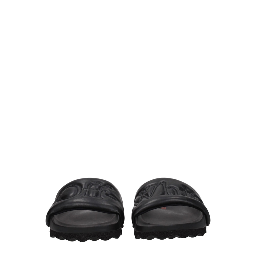 Black Leather Slippers