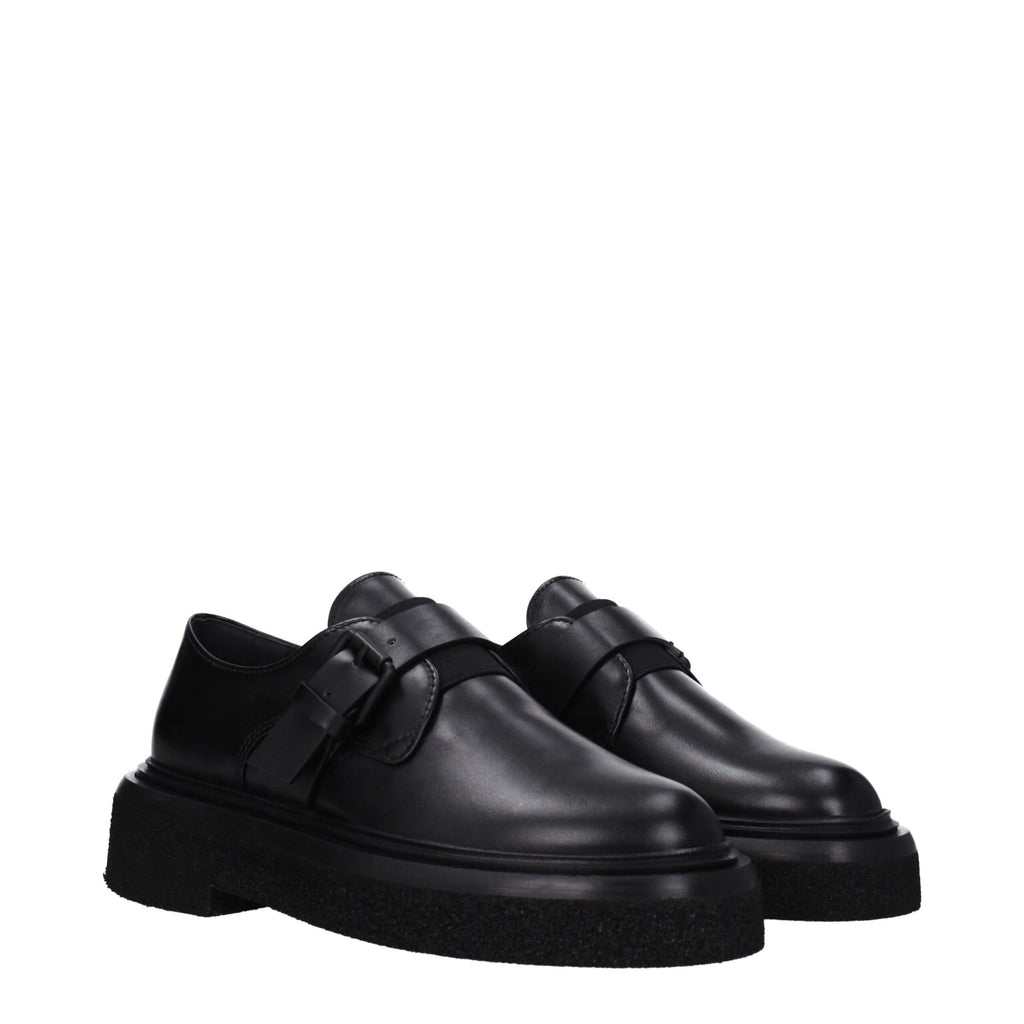 Black Leather Oxfords And Derbies