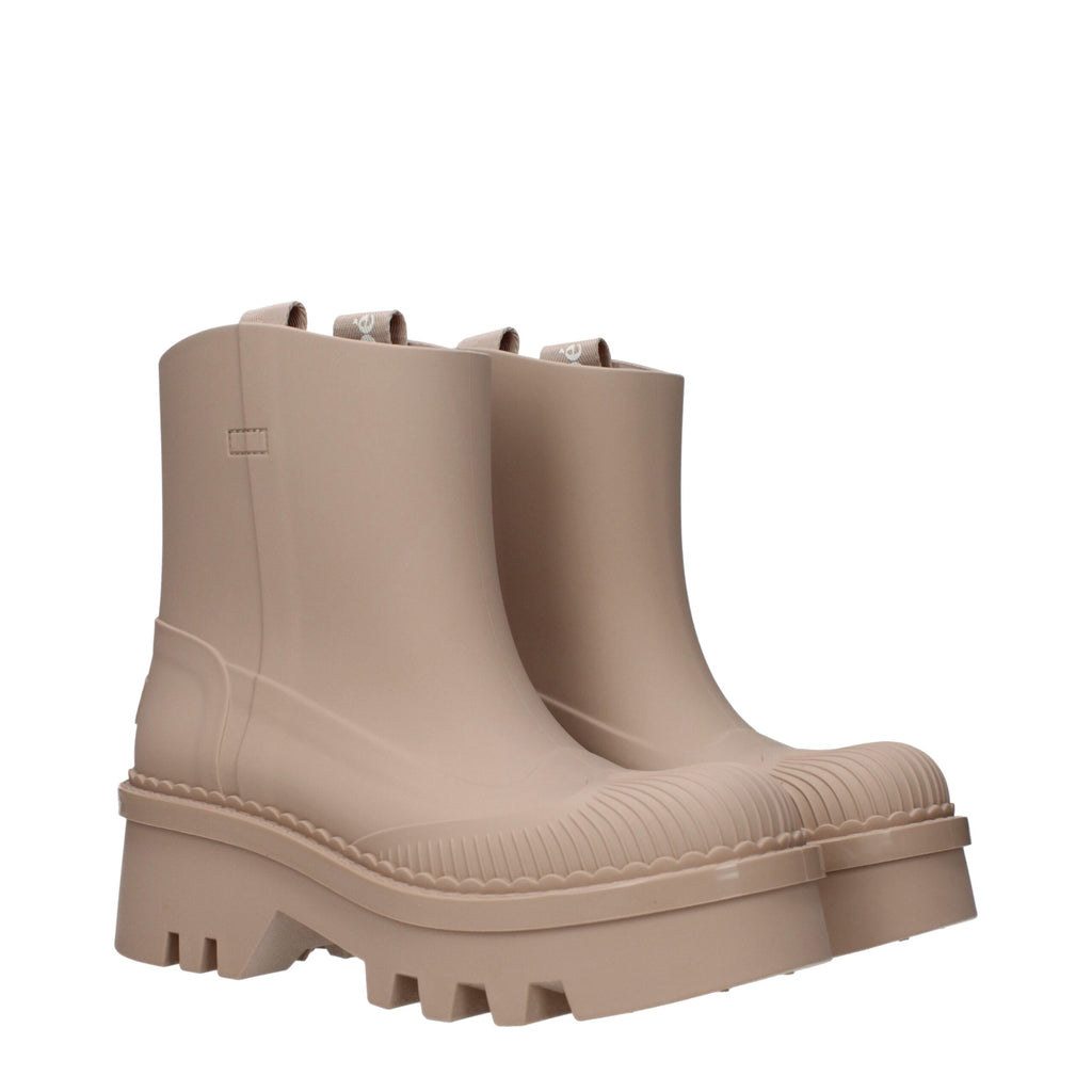 Pink Cotton Ankle Boots