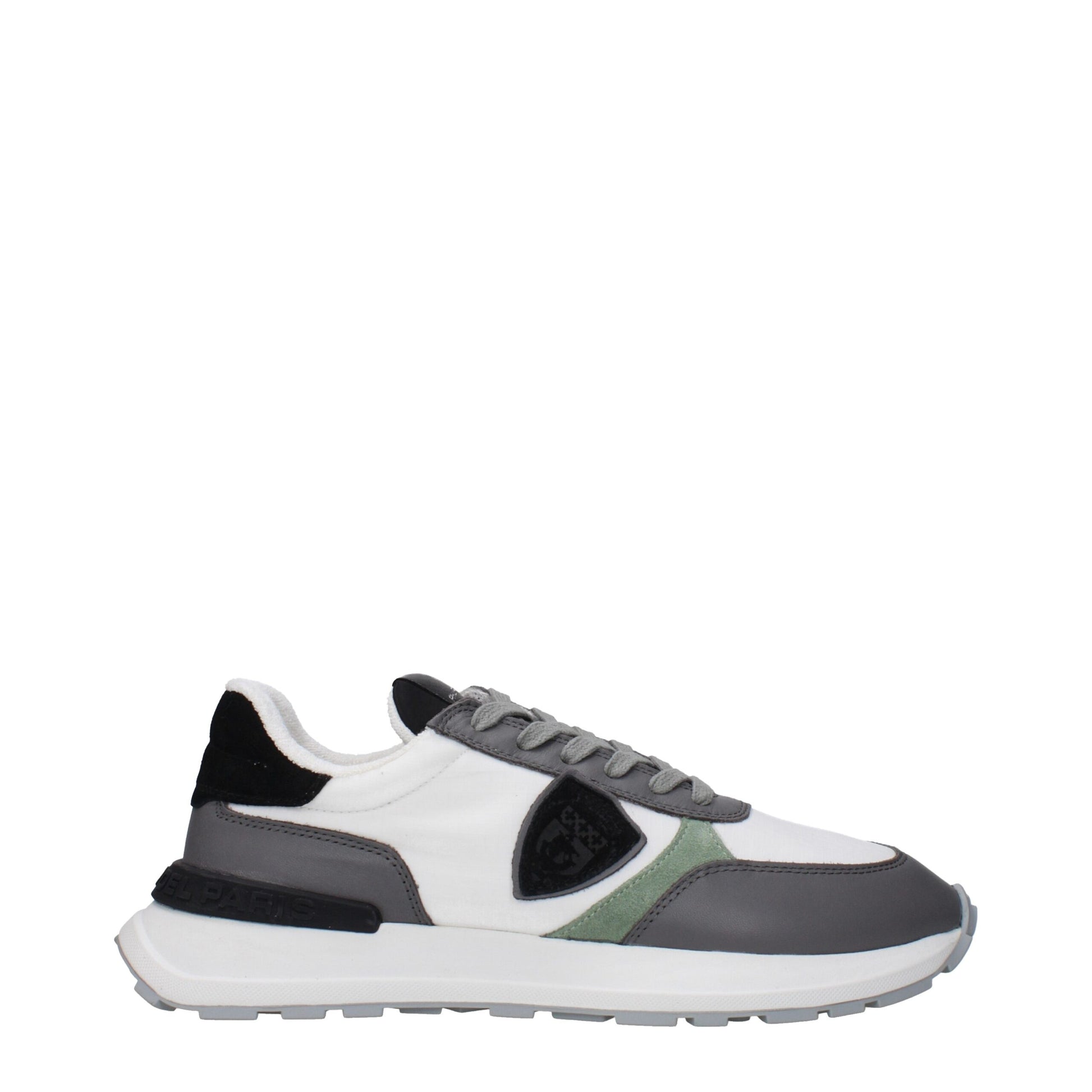 White Fabric Low Top Sneakers