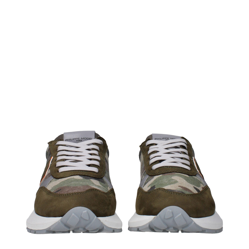 Green Fabric Athletic Sneakers