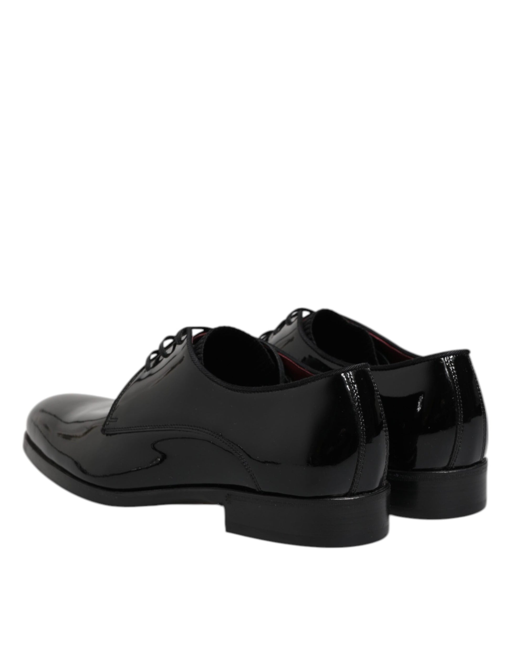 Chaussures de ville derby en cuir noir à lacets pour homme