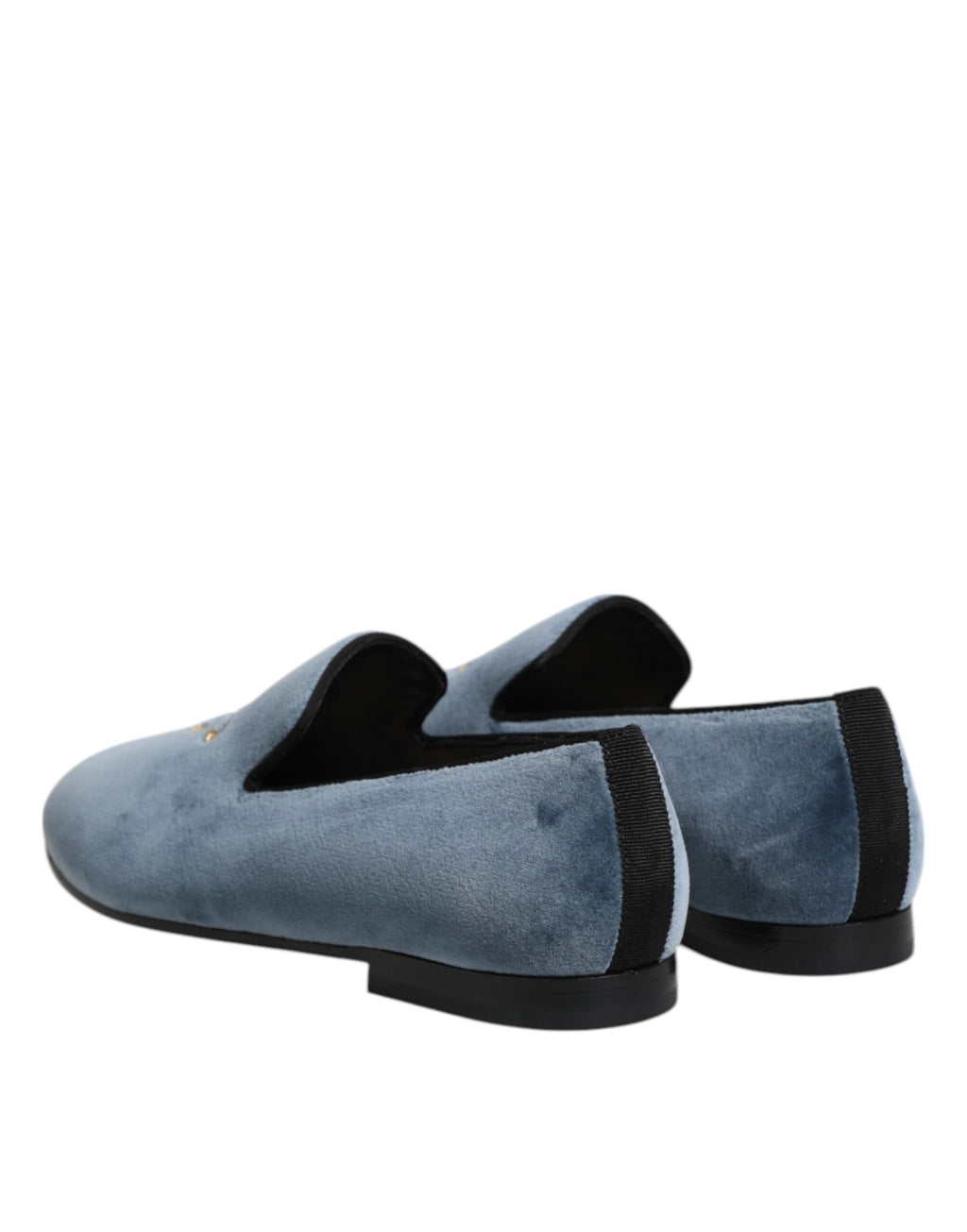 Chaussures habillées mocassins en velours bleu avec logo DG