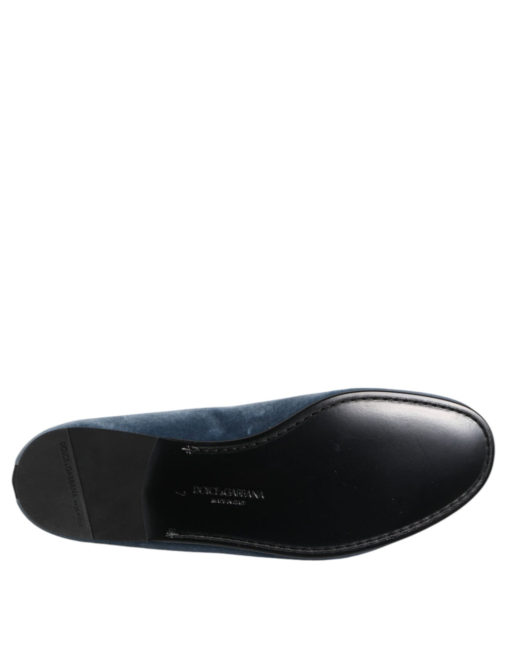 Chaussures habillées mocassins en velours bleu avec logo DG