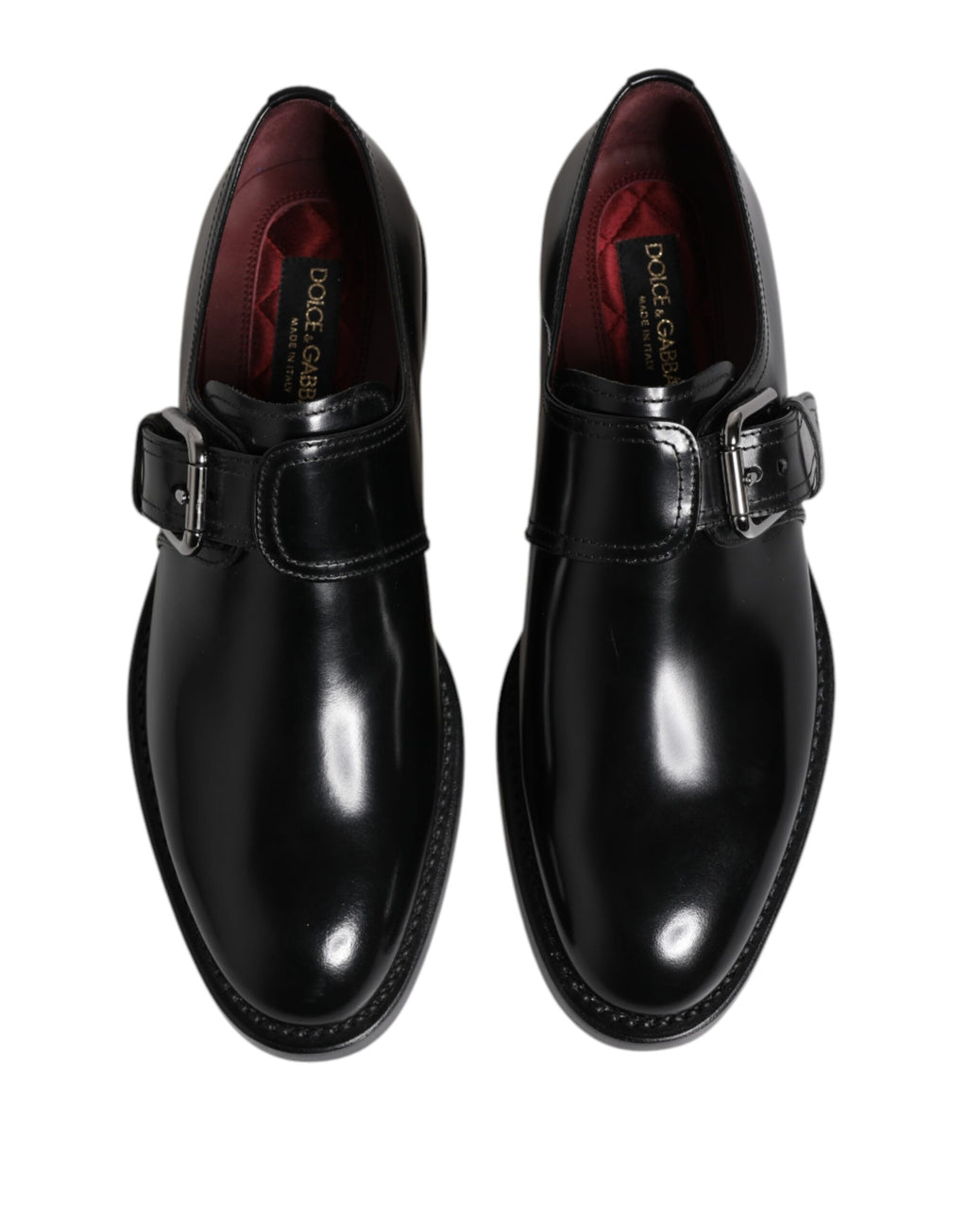 Black Leather Monk Strap Derby Formal Shoes