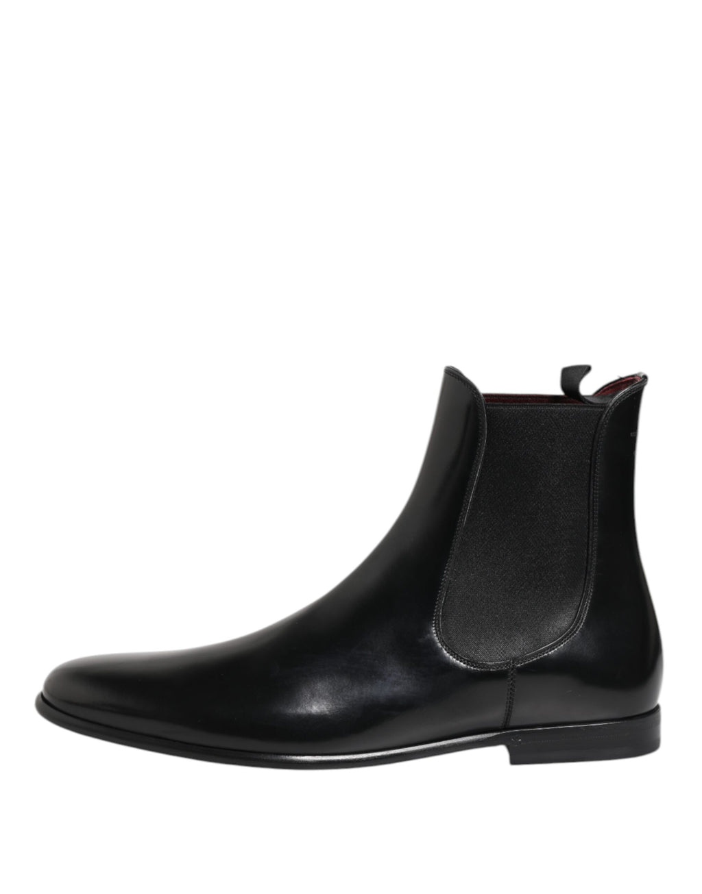 Black Chelsea Slip On Mid Calf Boots Shoes