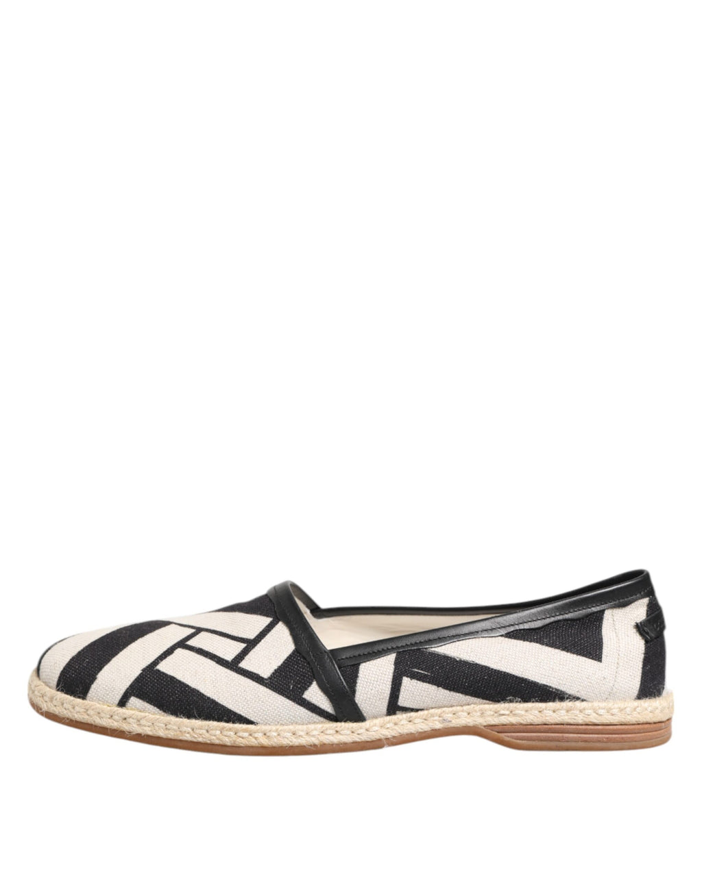 Black White Stripes Flat Espadrille Shoes
