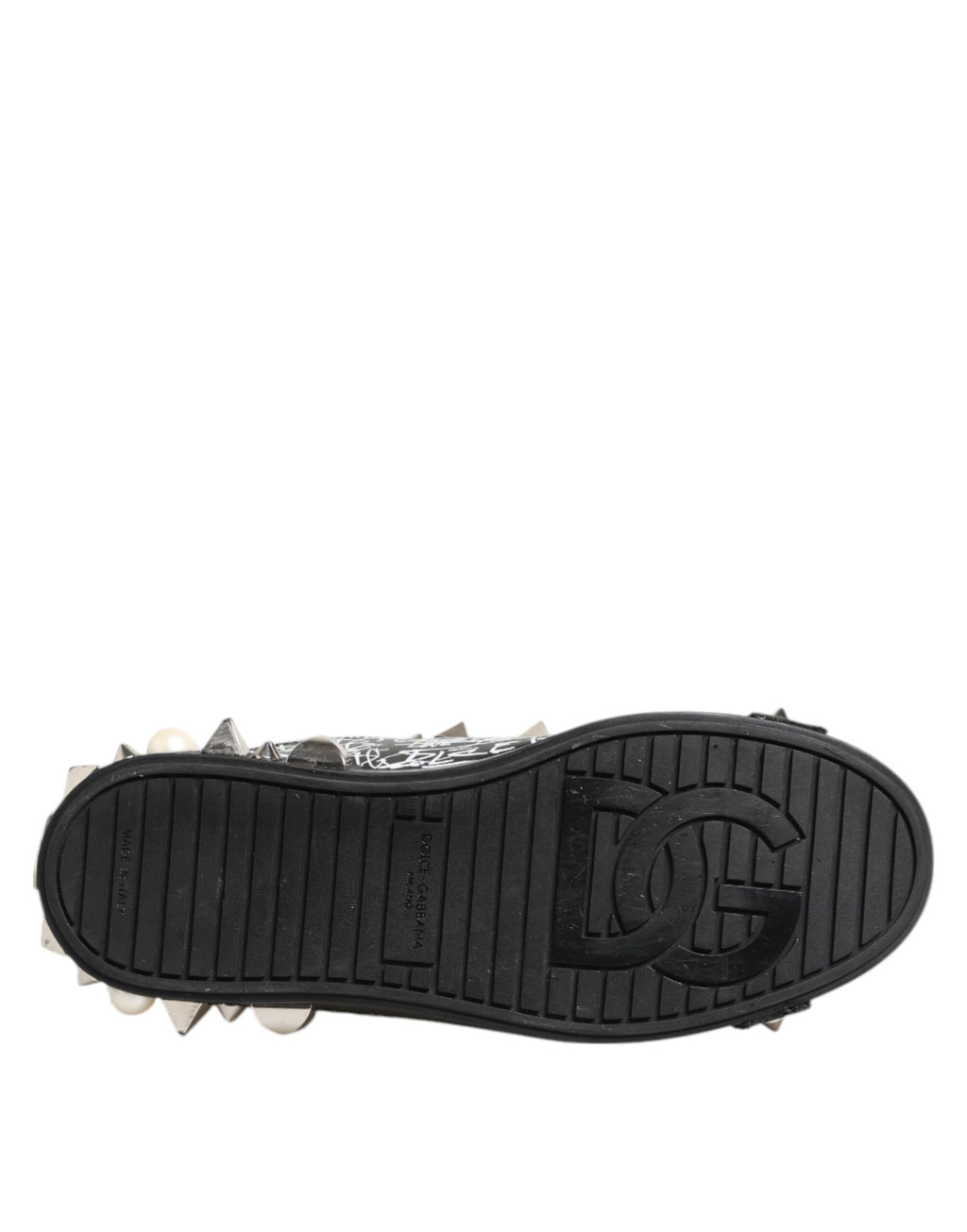 Black Portofino Stud Embellished Sneakers Shoes