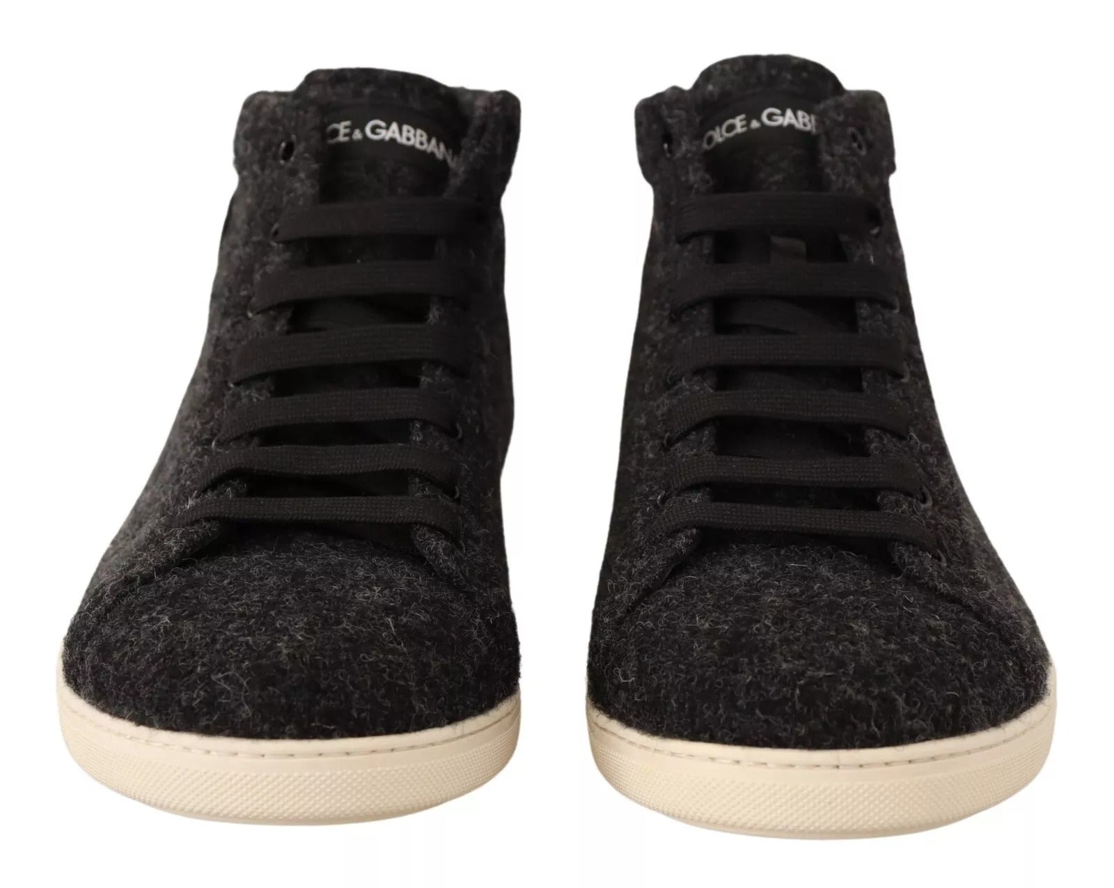 Sneakers montantes décontractées en coton et laine grises