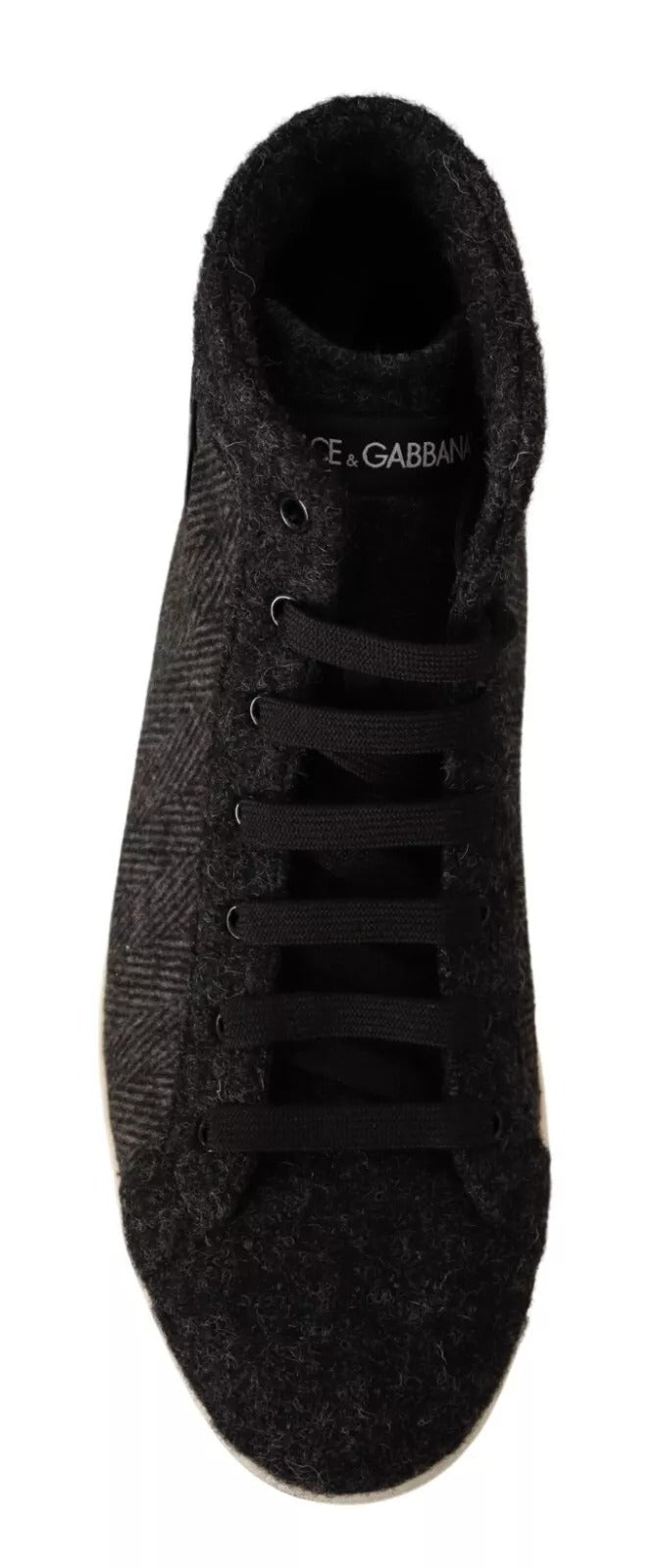 Sneakers montantes décontractées en coton et laine grises