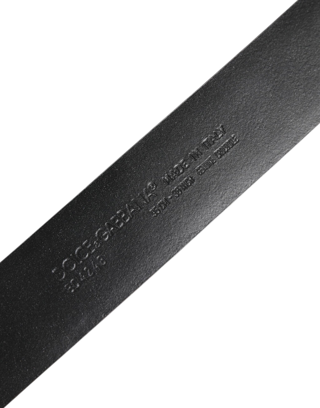Black Exotic Leather DG Logo Buckle Belt