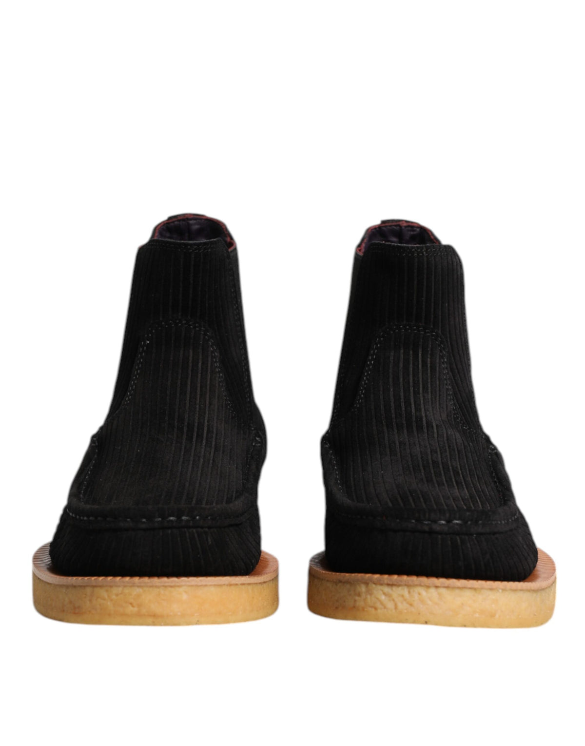 Black Calf Suede Slip On Ankle Boots Shoes