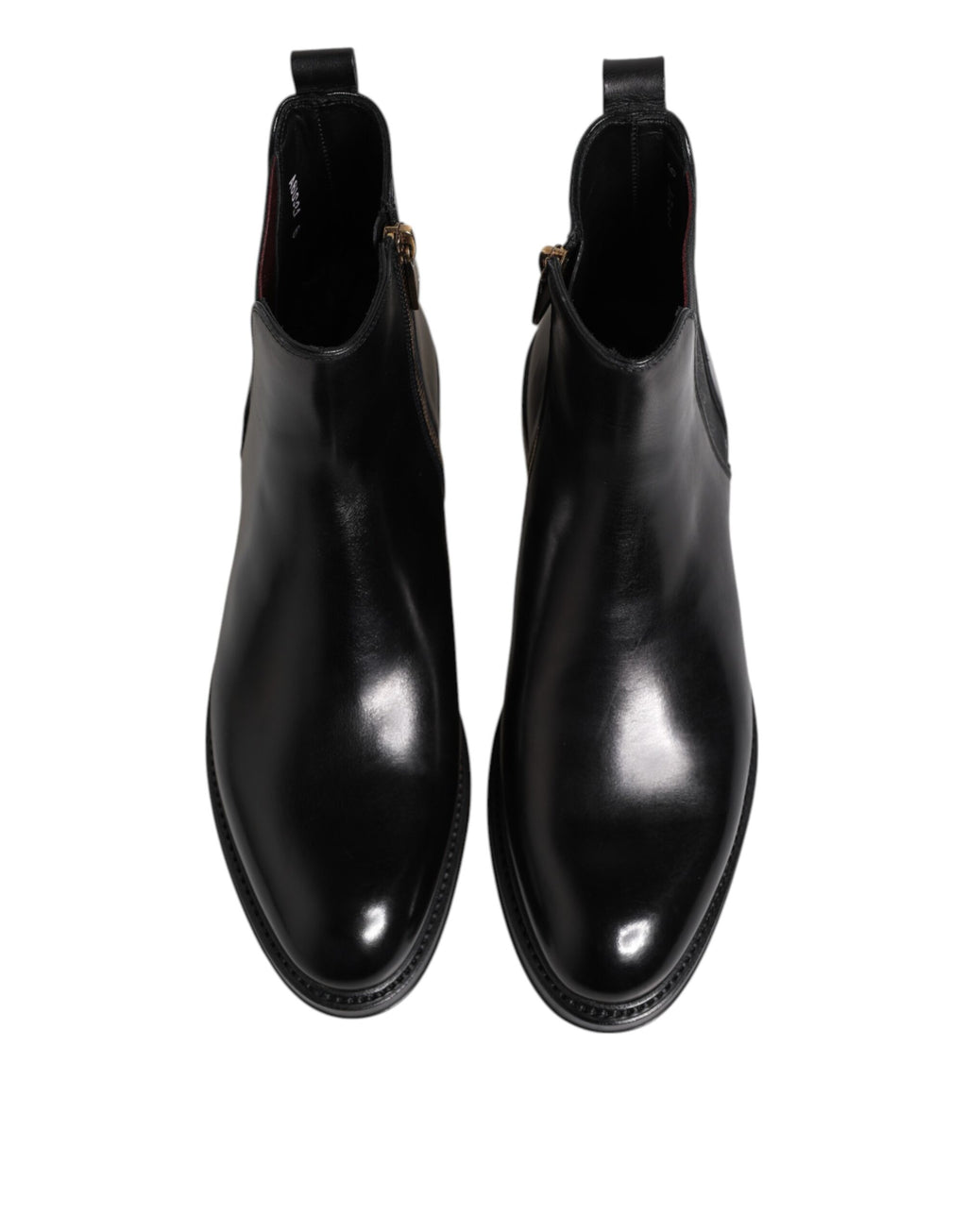 Black Chelsea Leather Mid Calf Boots Shoes