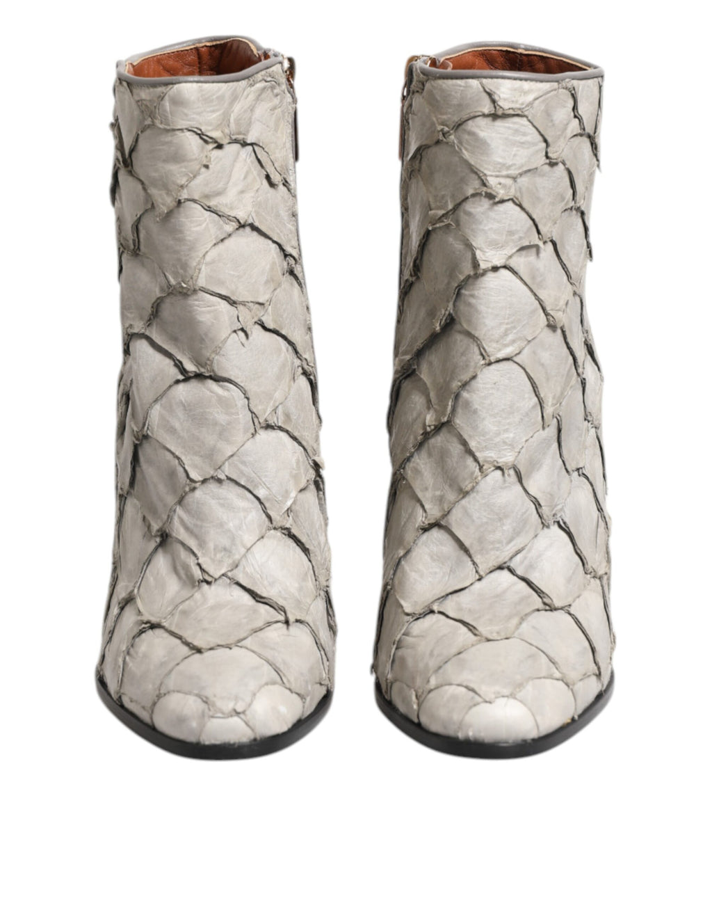 Off White Leather Heels Ankle Boots Shoes