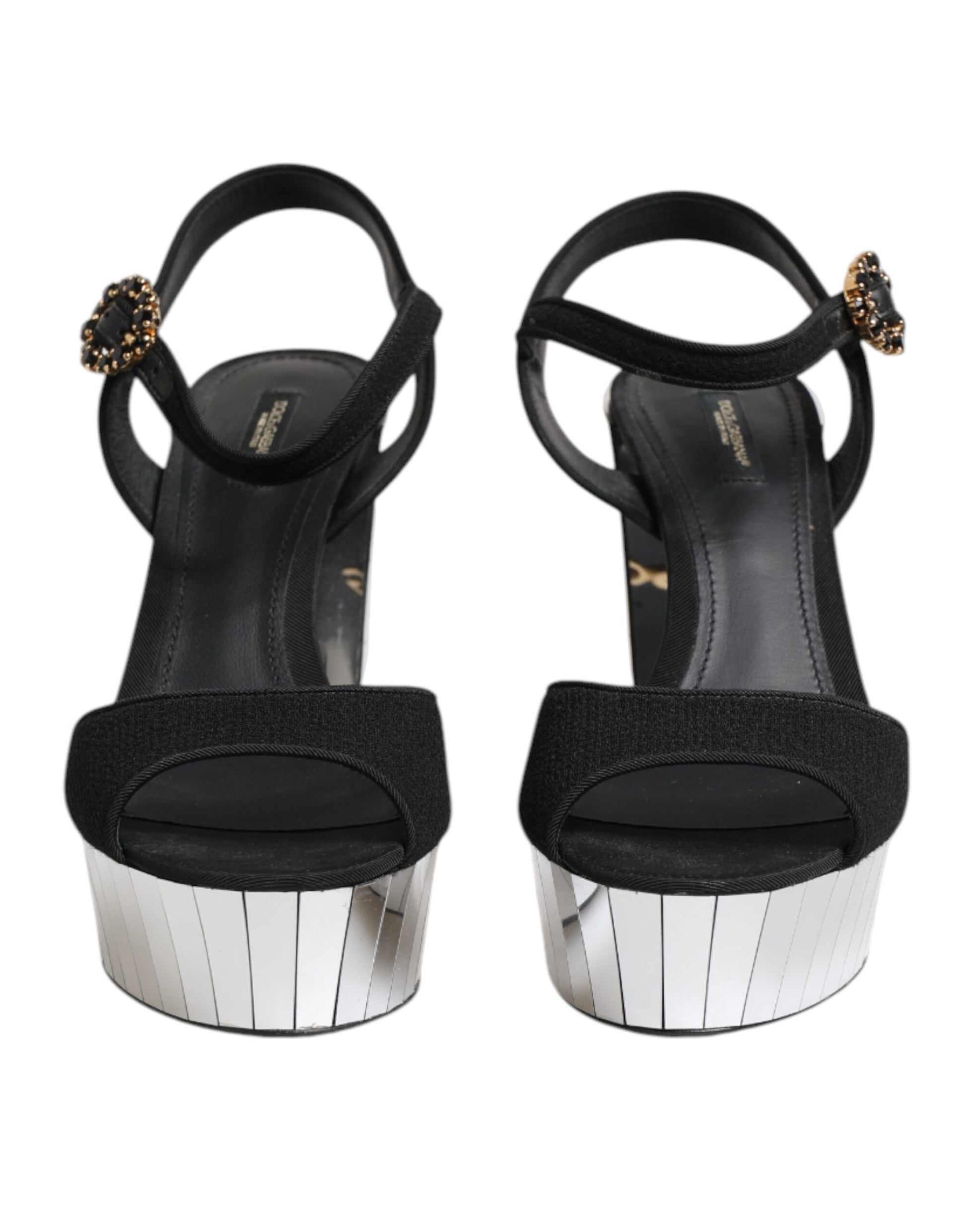 Sandales Keira à bride de cheville noires avec cristaux