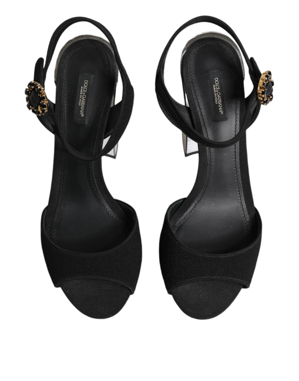 Sandales Keira à bride de cheville noires avec cristaux
