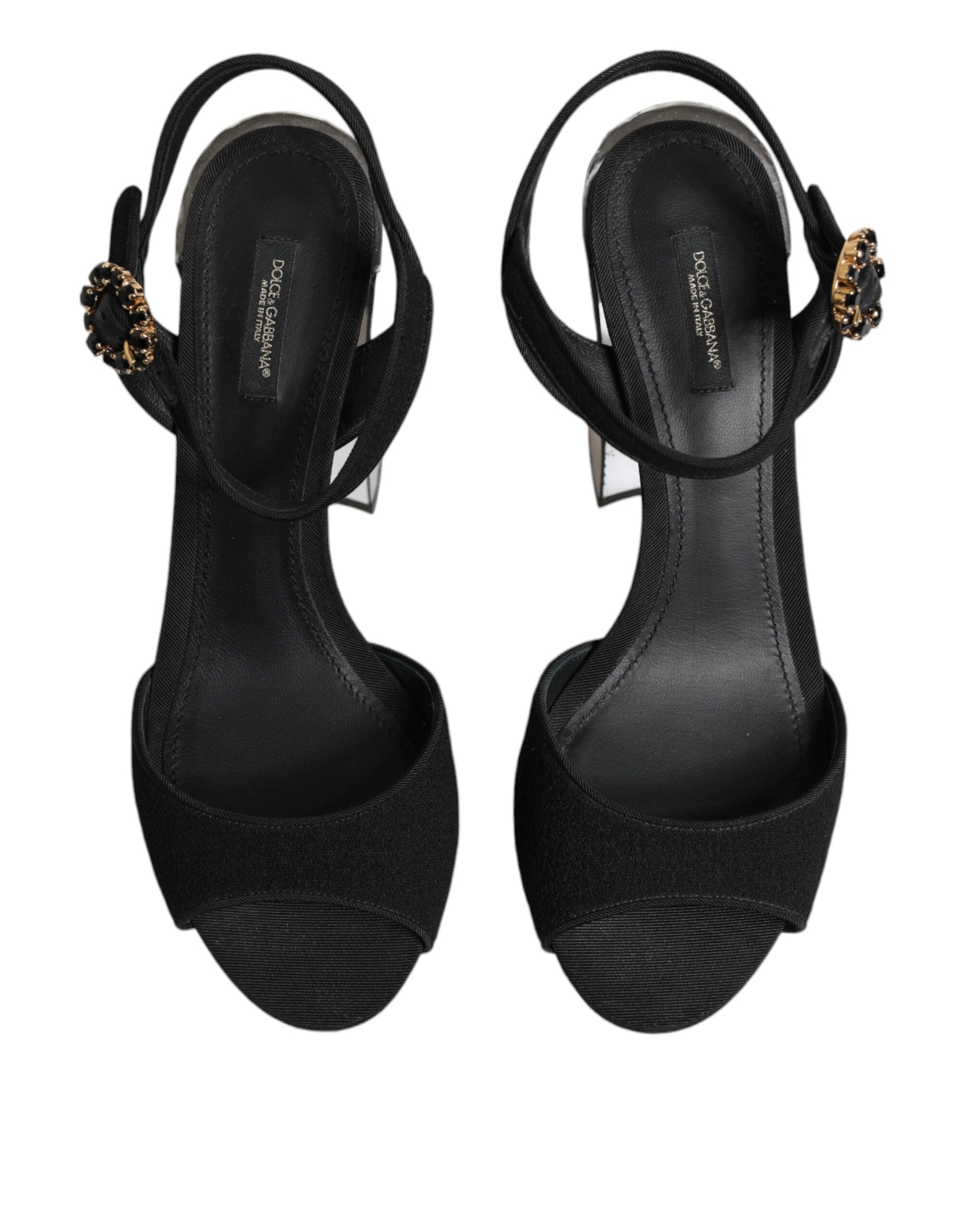 Sandales Keira à bride de cheville noires avec cristaux