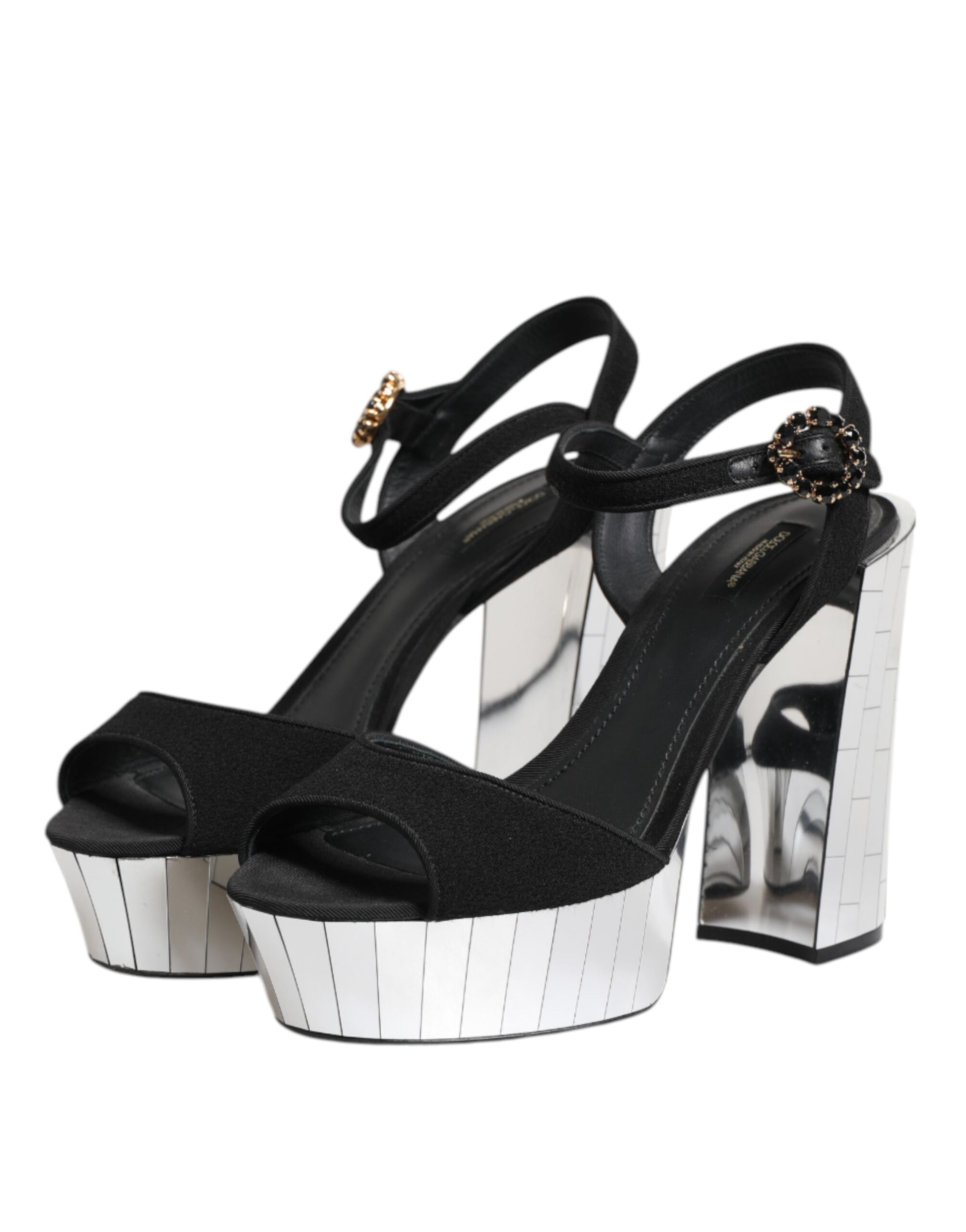 Sandales Keira à bride de cheville noires avec cristaux