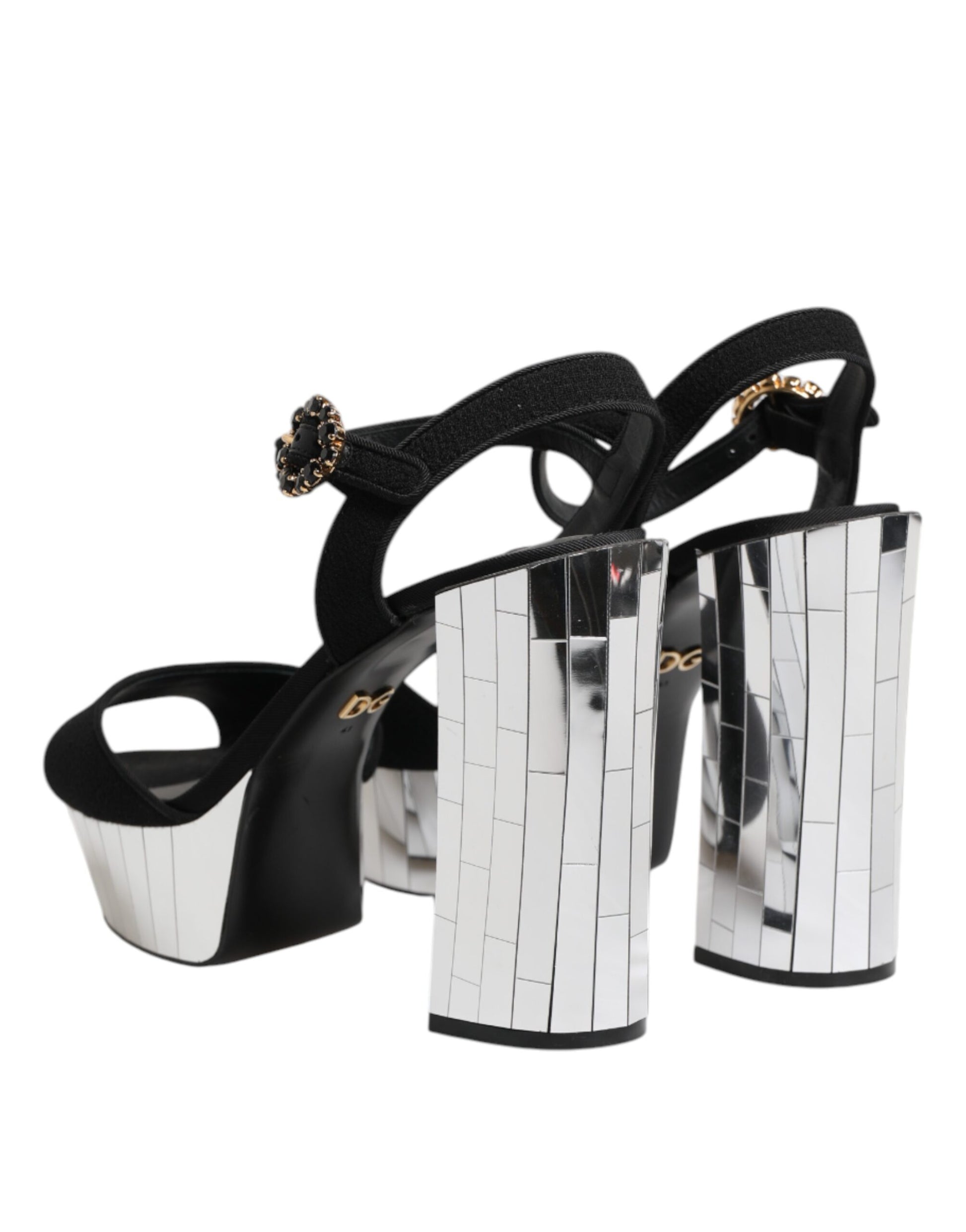 Sandales Keira à bride de cheville noires avec cristaux