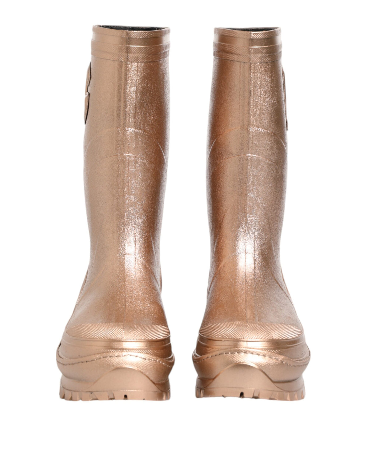 Rose Gold Rubber Pull On Rain Boots  Shoes