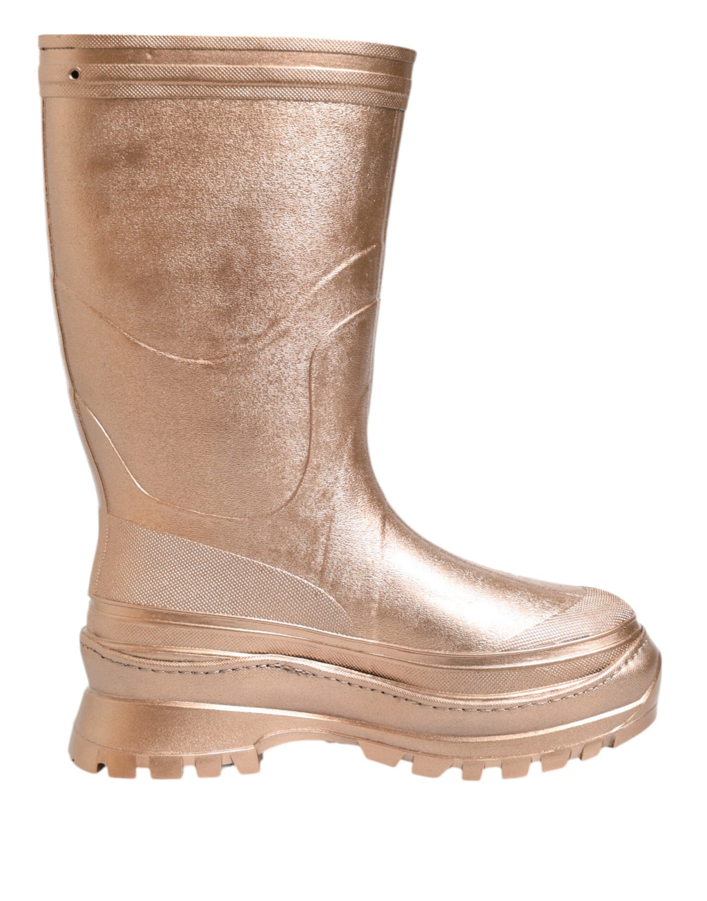 Rose Gold Rubber Pull On Rain Boots  Shoes