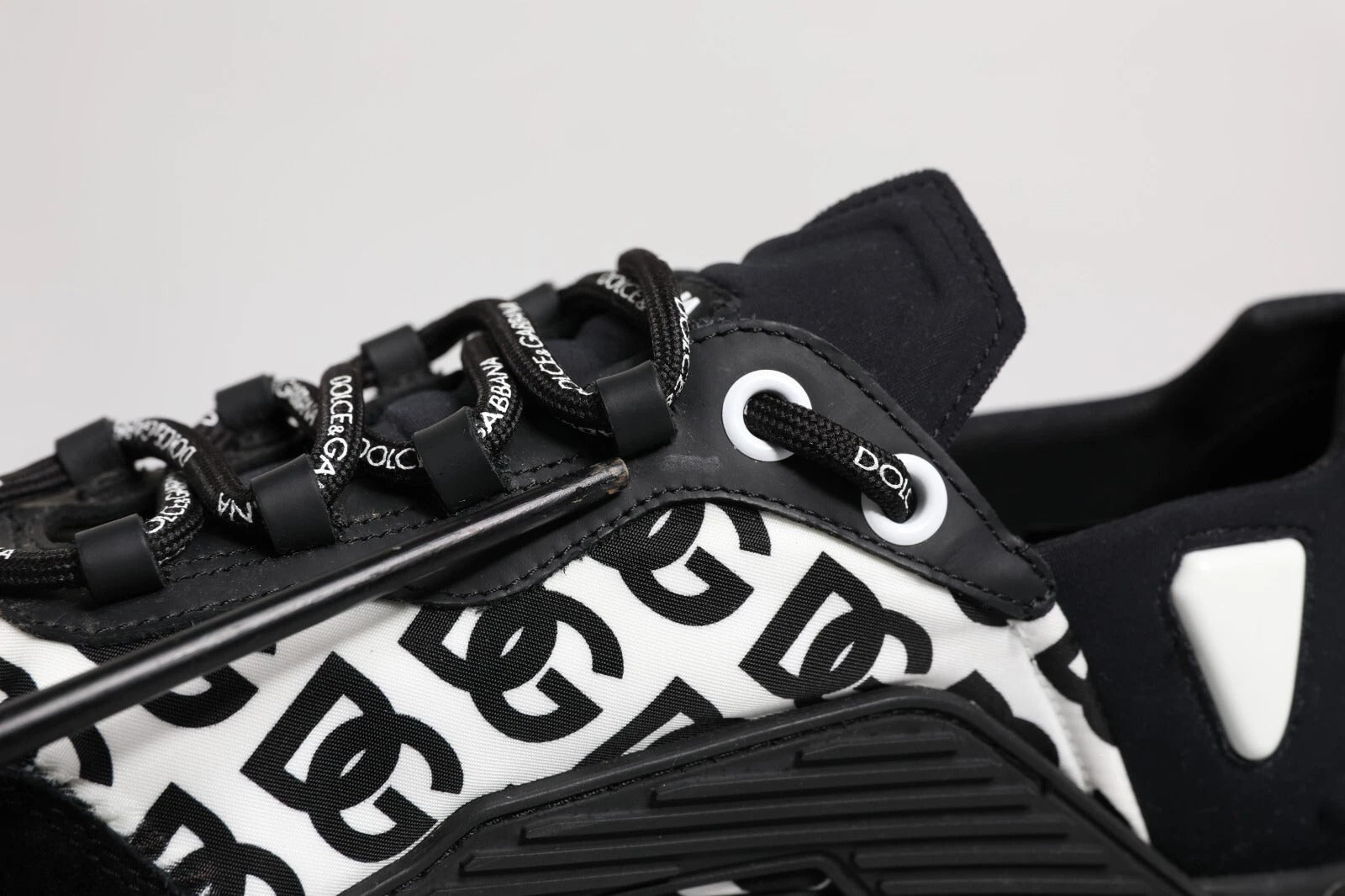 Black Logo Lace Up Low Top NS1 Sneakers