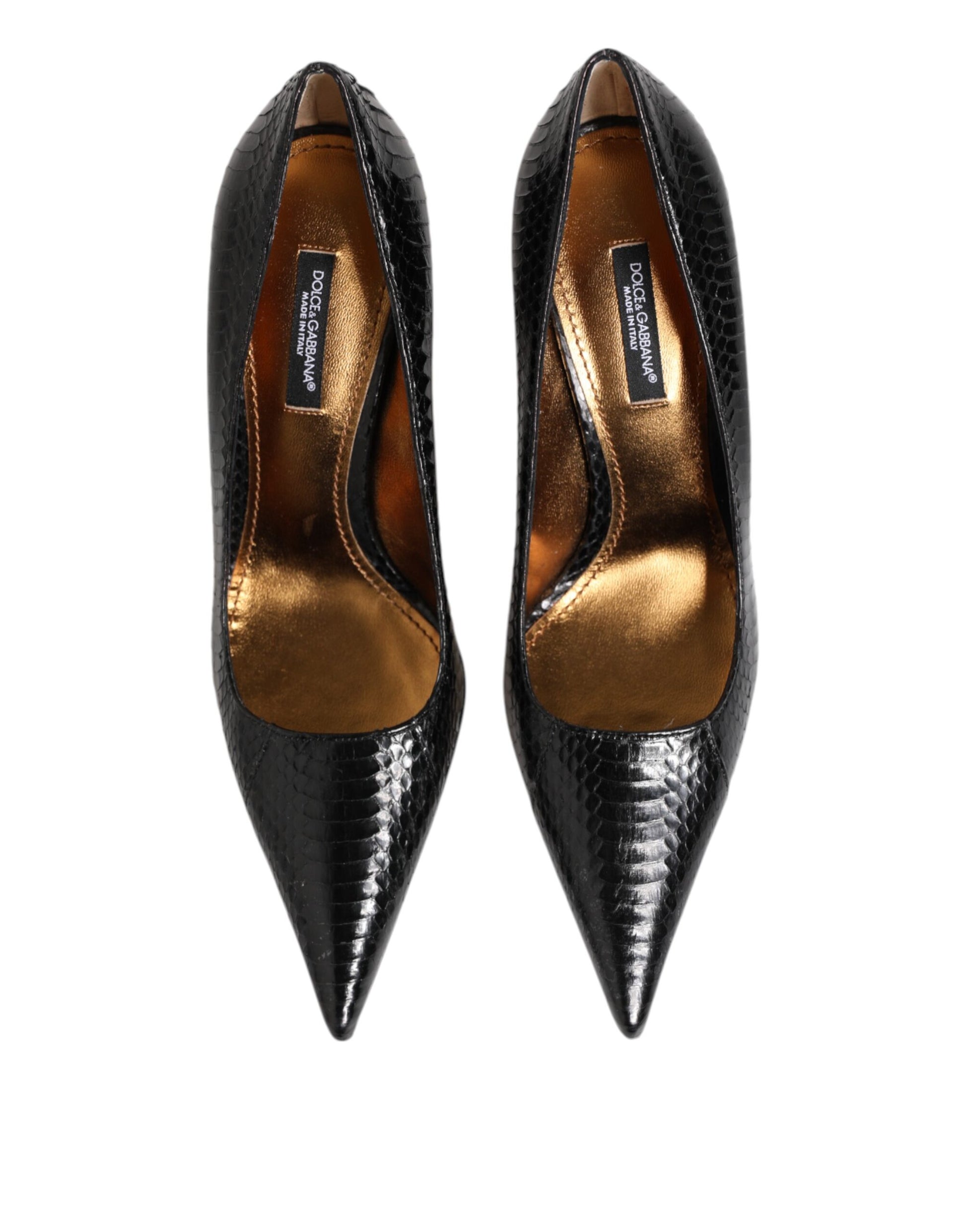 Black Exotic Leather Stiletto Pumps Shoes