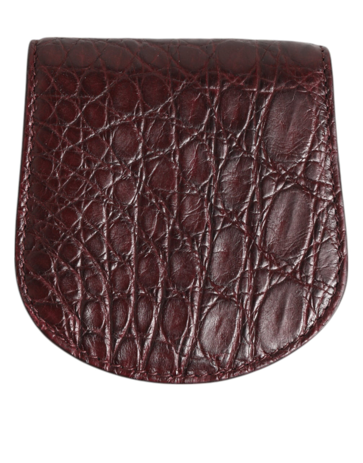 Burgundy Exotic Skin Coin Condom Case Holder Pocket Wallet