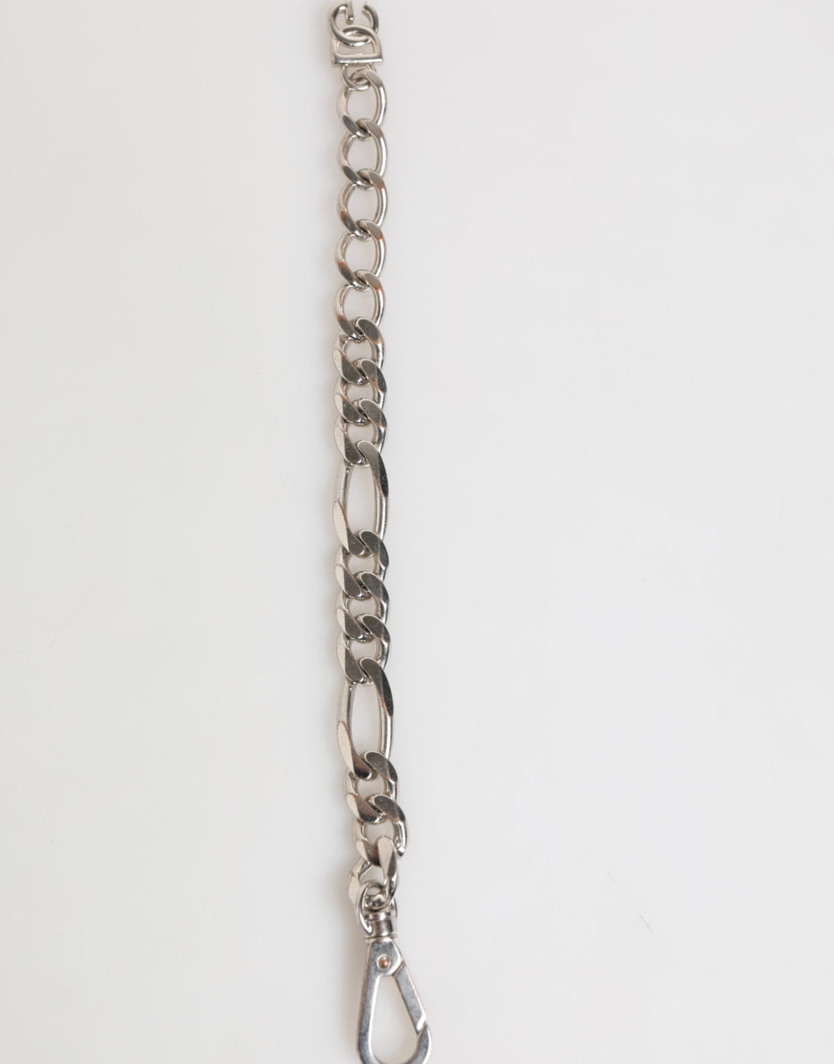 Silver Tone Brass Chain Lobster Clasp DG Logo Bracelet