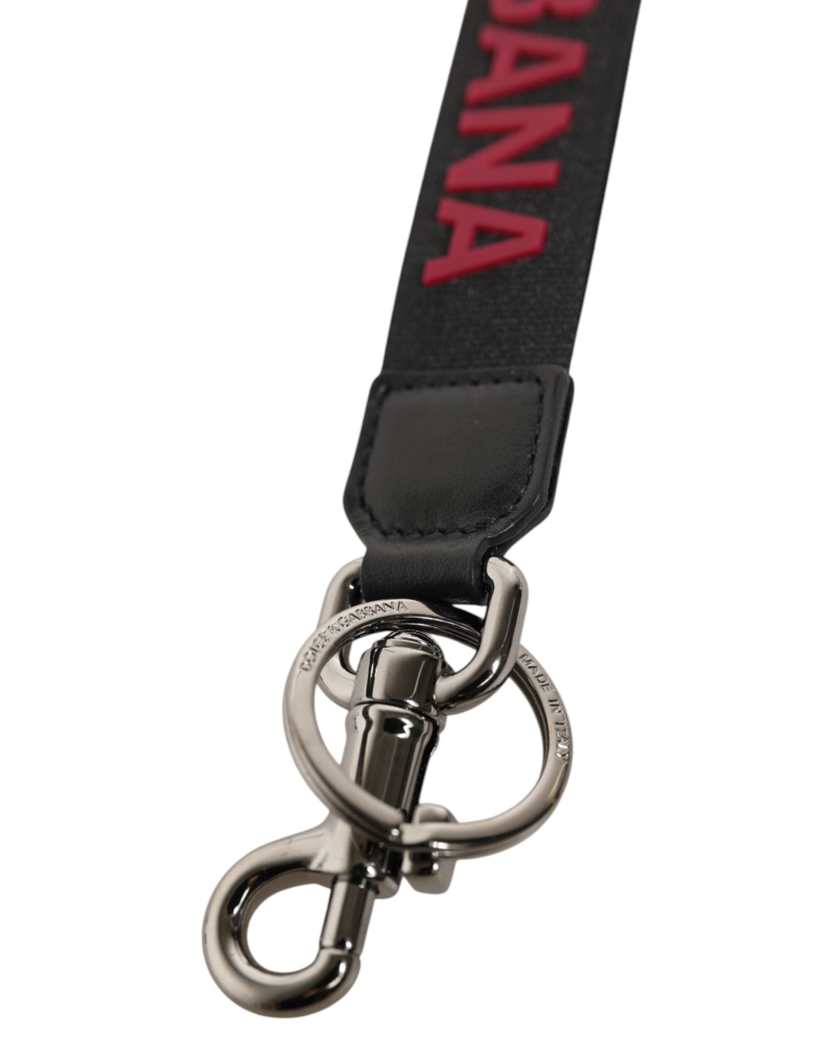 Black Red DG Logo Polyester Silver Men Keychain Keyring