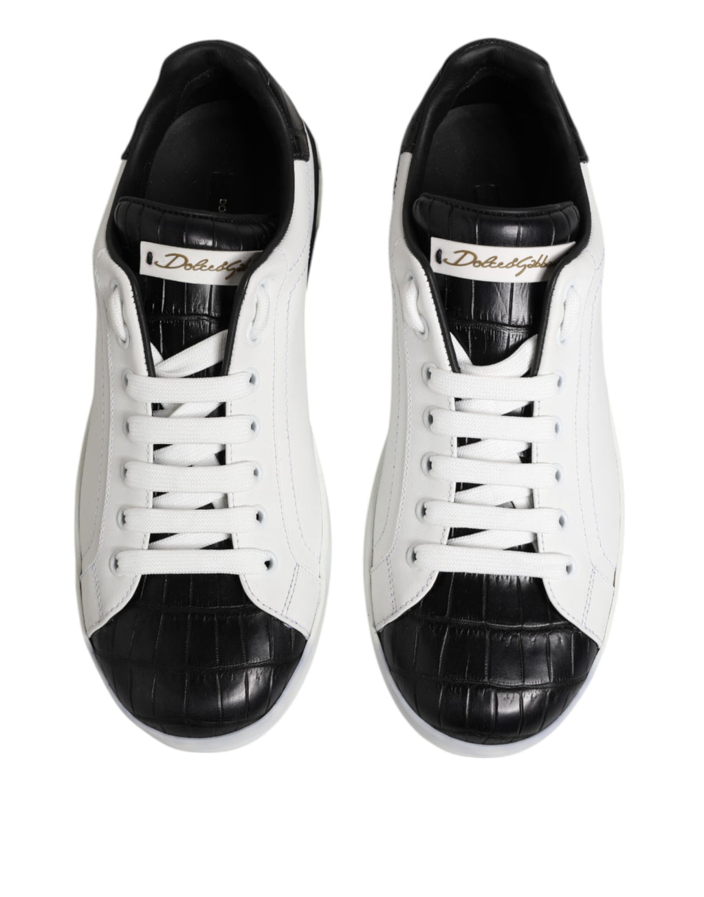 Chaussures de sport Portofino en cuir blanc et noir