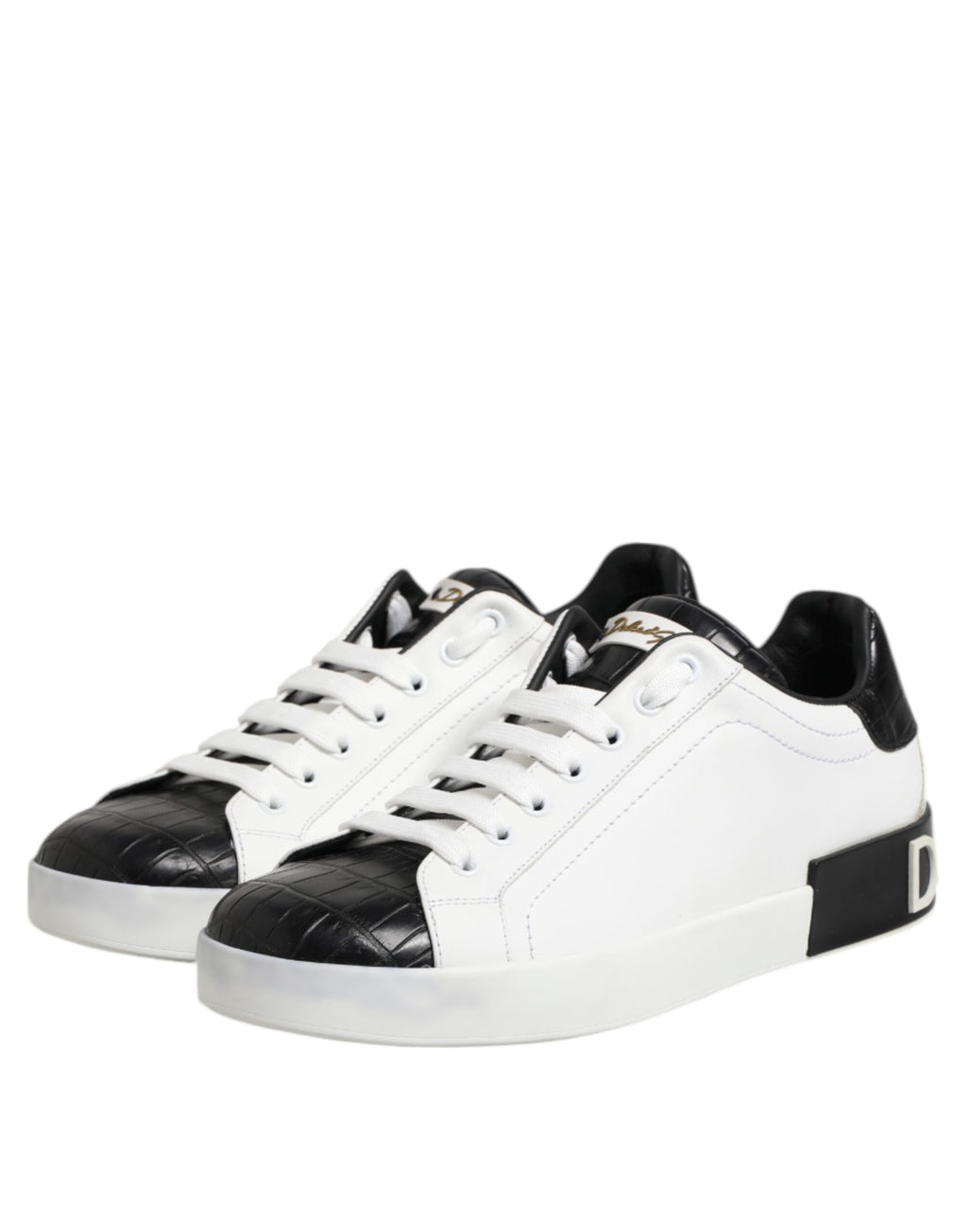 Chaussures de sport Portofino en cuir blanc et noir