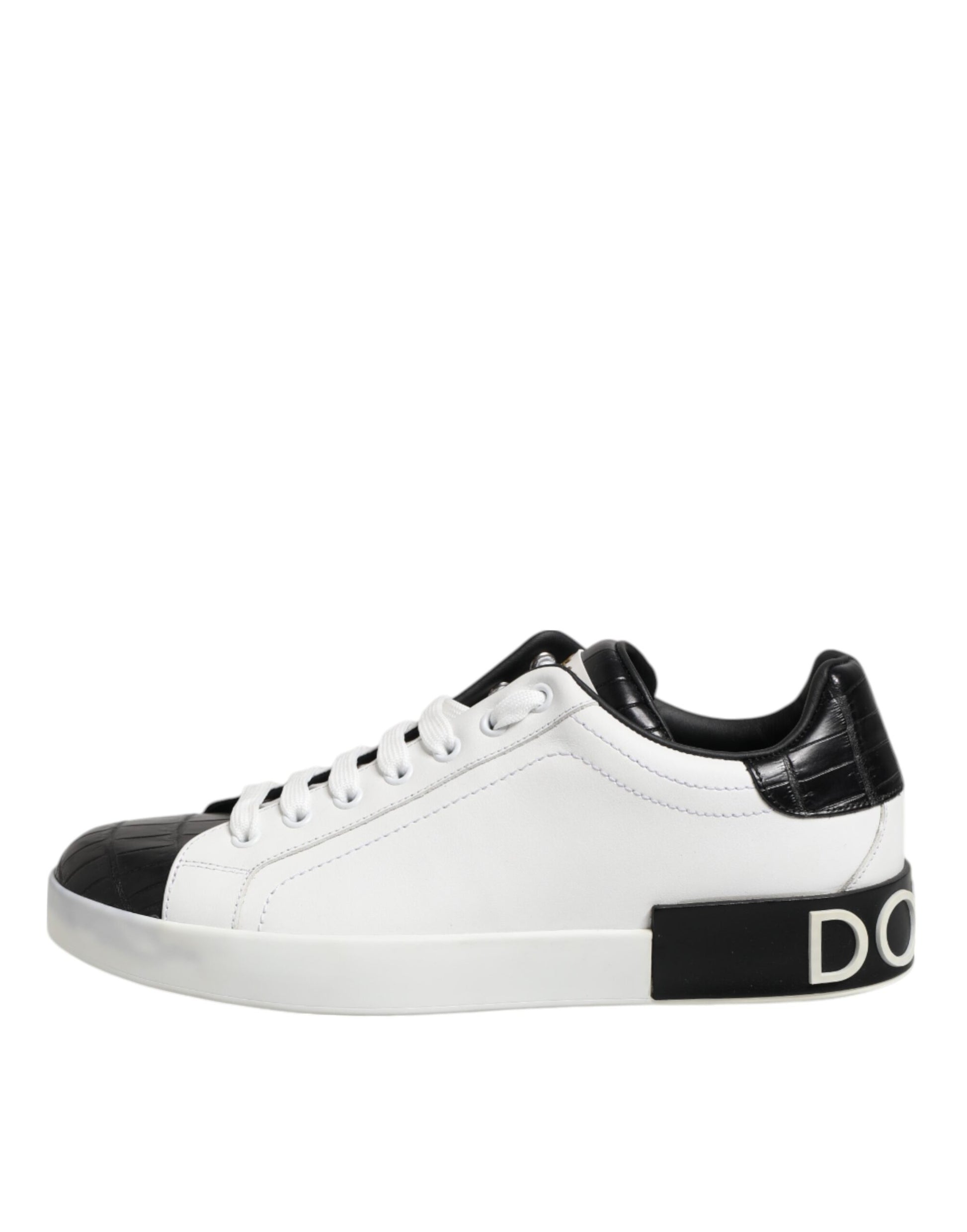 Chaussures de sport Portofino en cuir blanc et noir